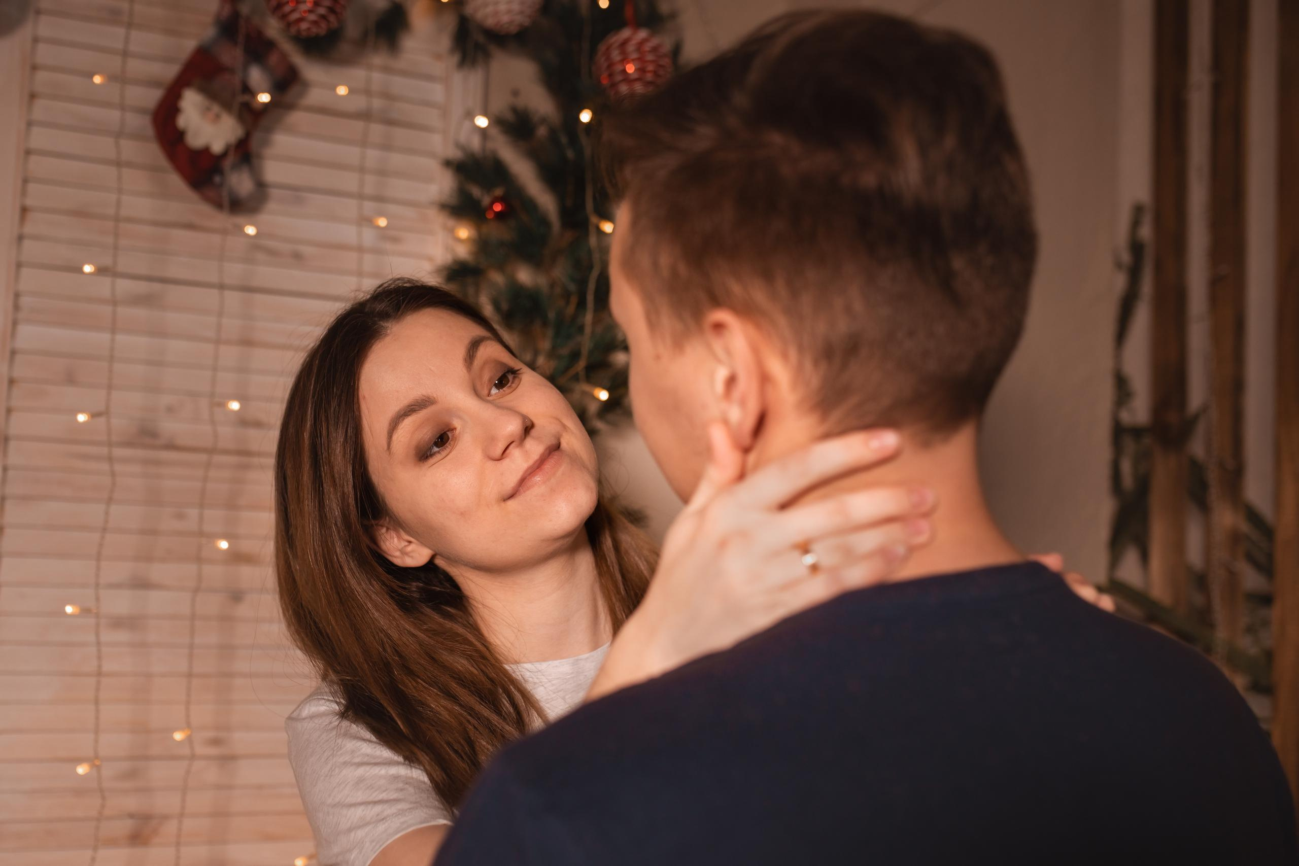 Новогодняя лав-стори в студии Мимикот. Женский семейный фотограф Тула Москва Захарова Анна