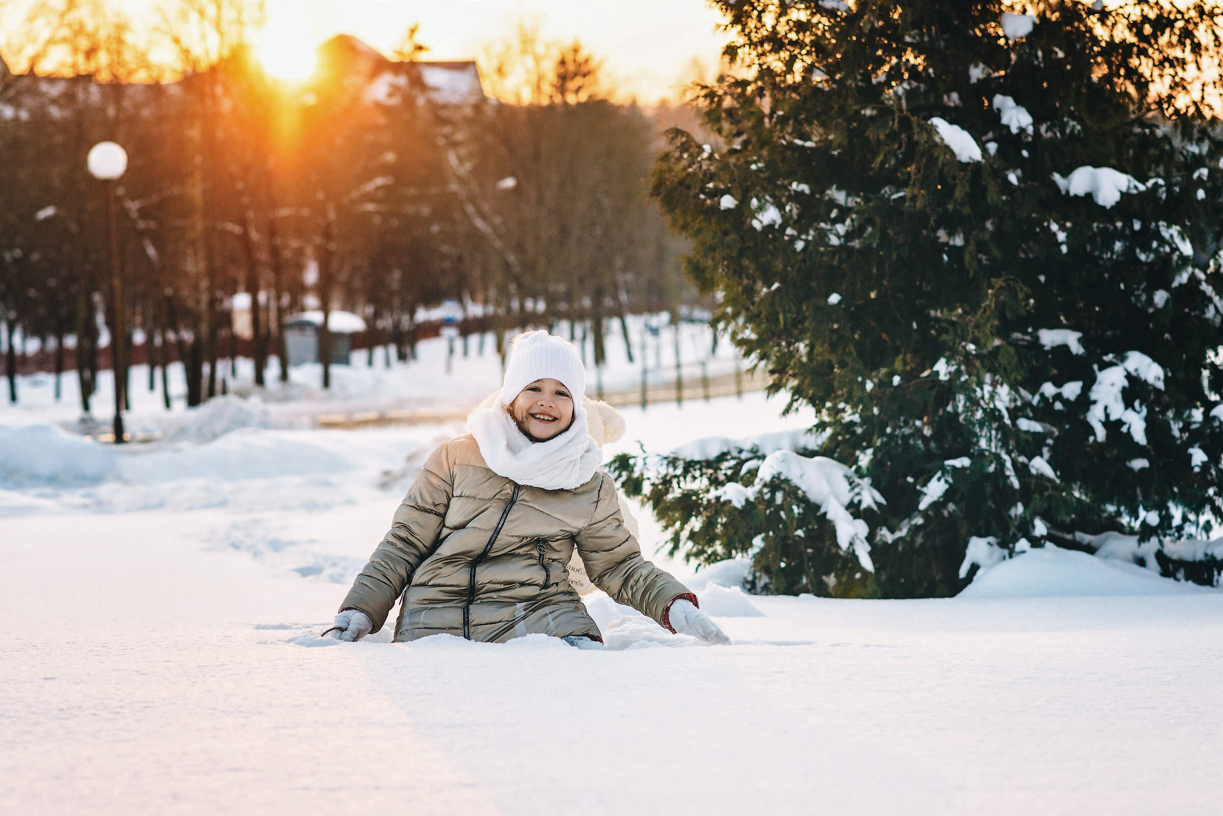 Children's photo session in winter. Photographer in Warsaw