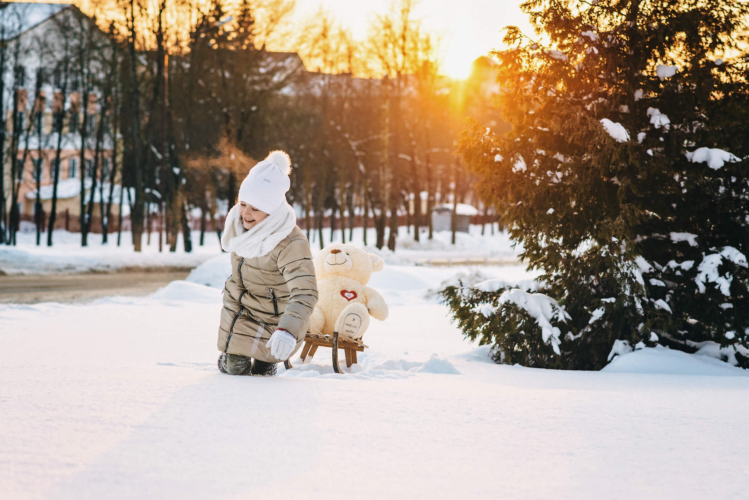 Children's photo session in winter. Photographer in Warsaw