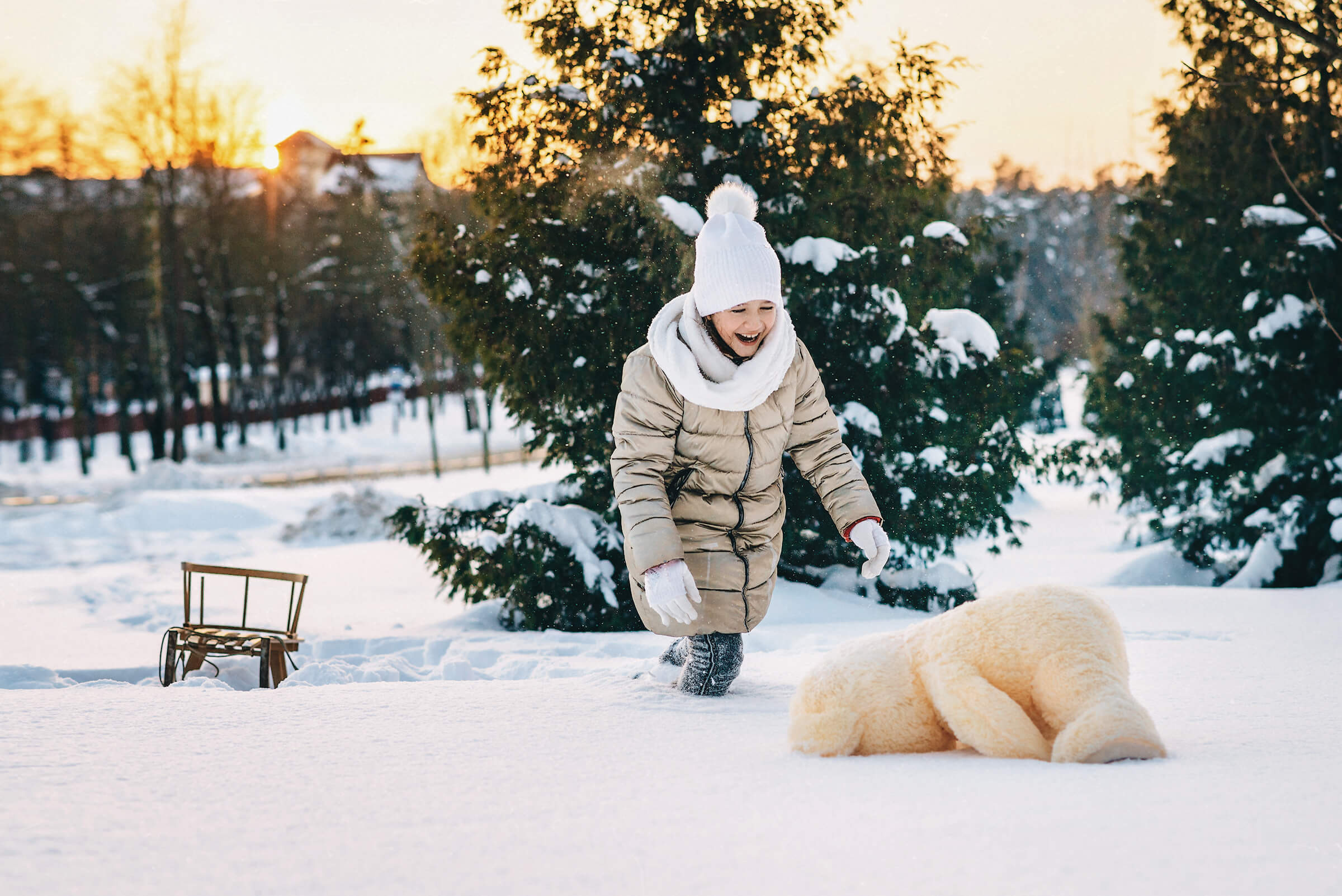 Children's photo session in winter. Photographer in Warsaw