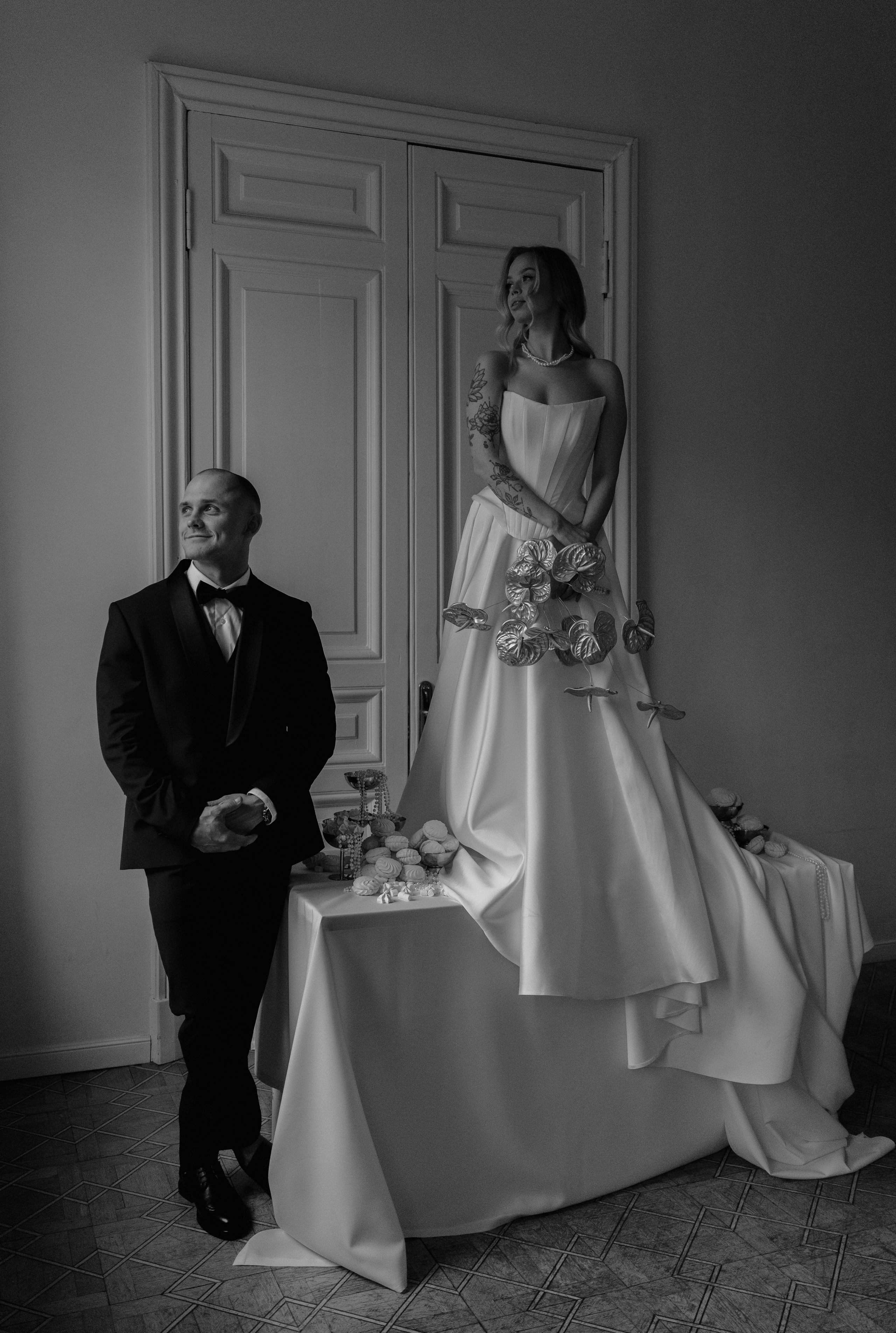 Свадебная фотосессия в Санкт-Петербурге. Свадебный фотограф Санкт-Петербург. Федосова Елизавета. Свадебная фотосессия в студии.