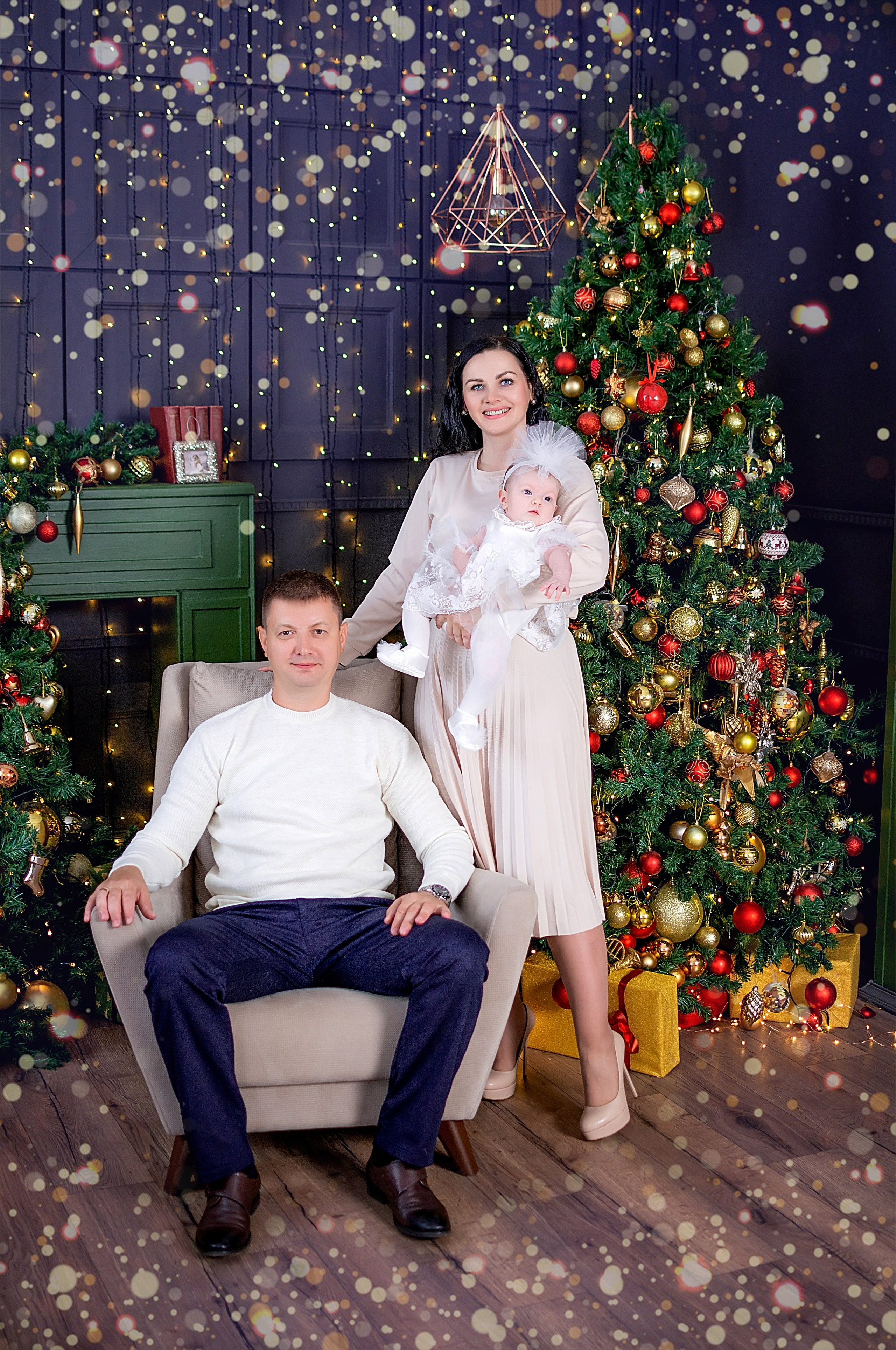 Новогодняя семейная фотосессия в Краснодаре 2023-2024. Фотограф новорожденных Краснодар Малышенко Надежда