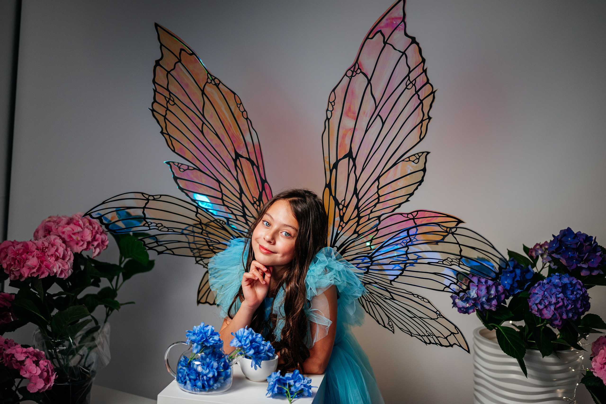 Вероника и гортензии. Семейный фотограф в Краснодаре