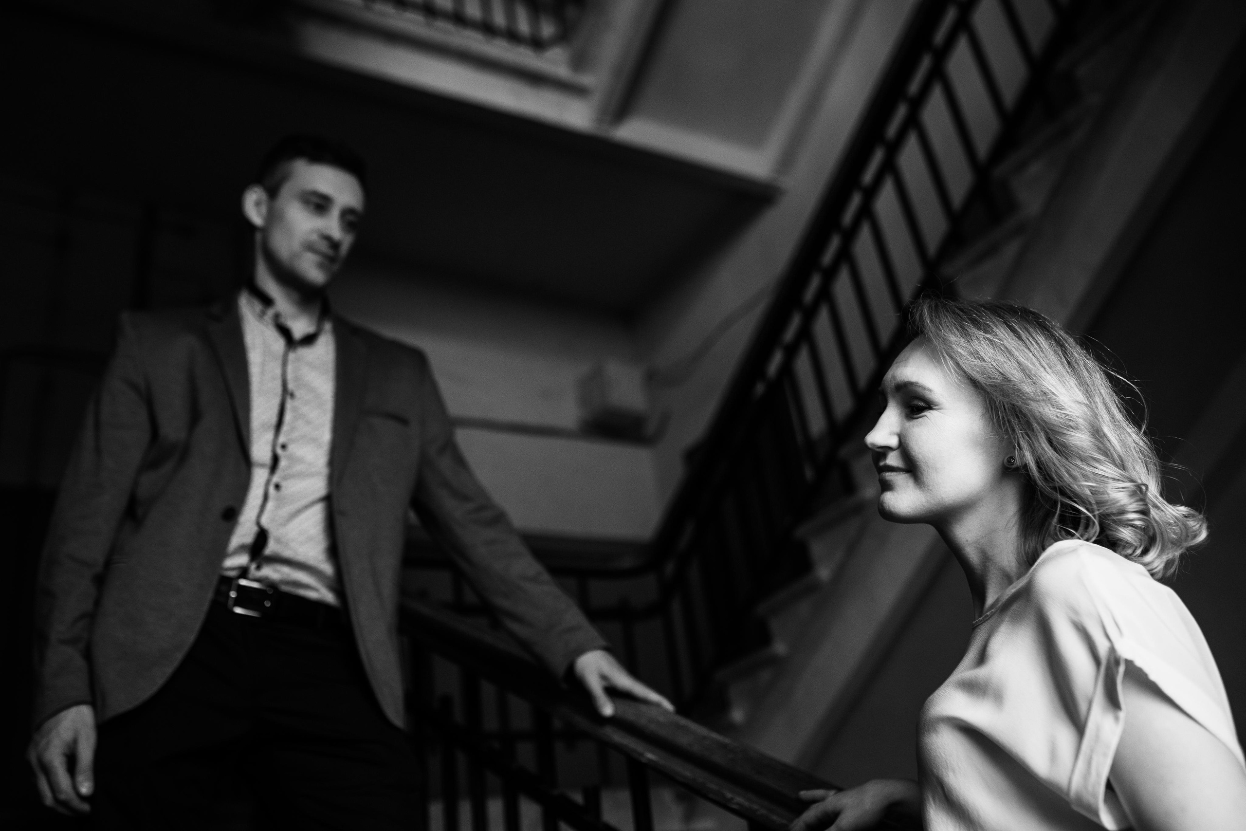 Съемка чудесной пары в стиле кино. Женский семейный фотограф Тула Москва Захарова Анна