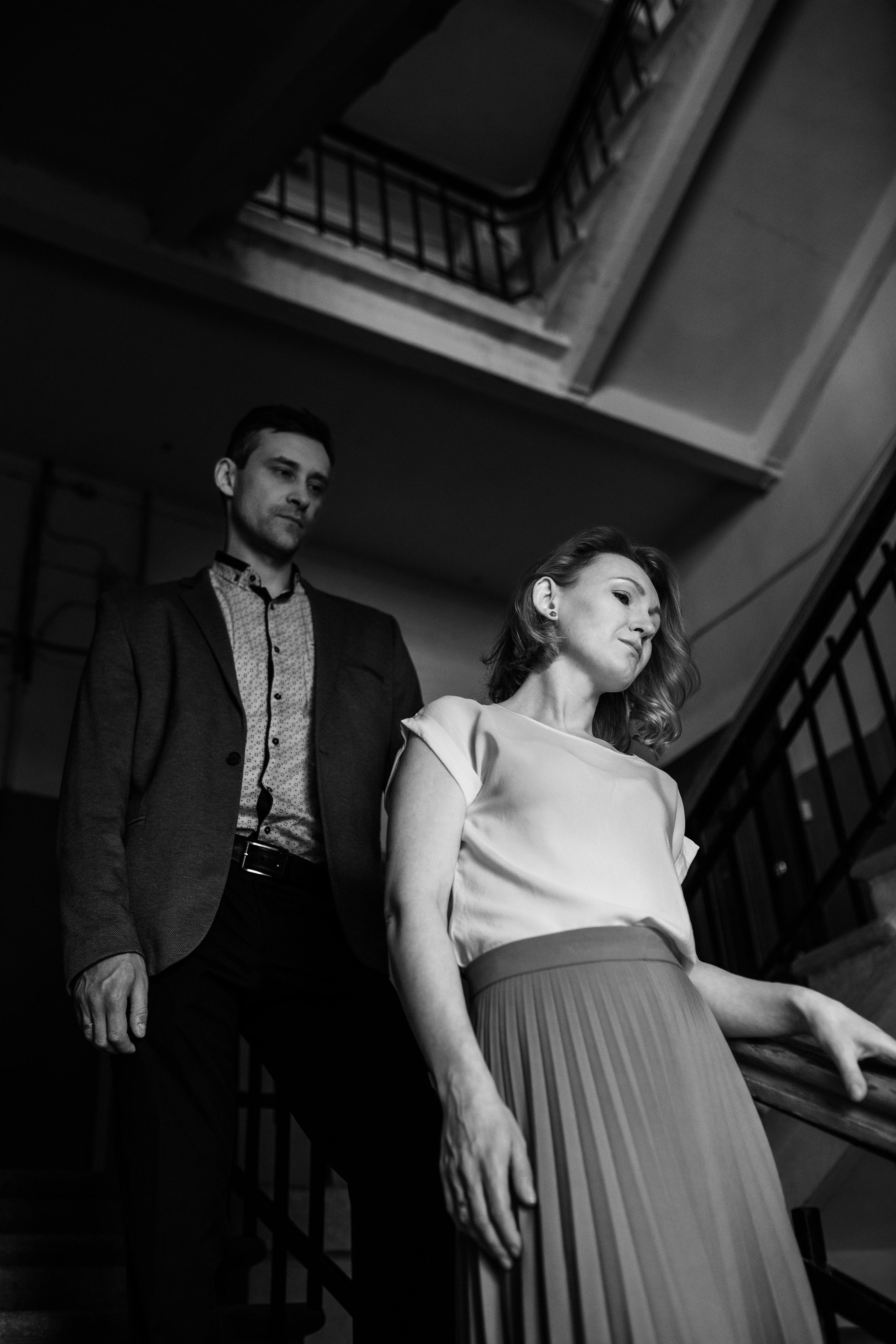 Съемка чудесной пары в стиле кино. Женский семейный фотограф Тула Москва Захарова Анна