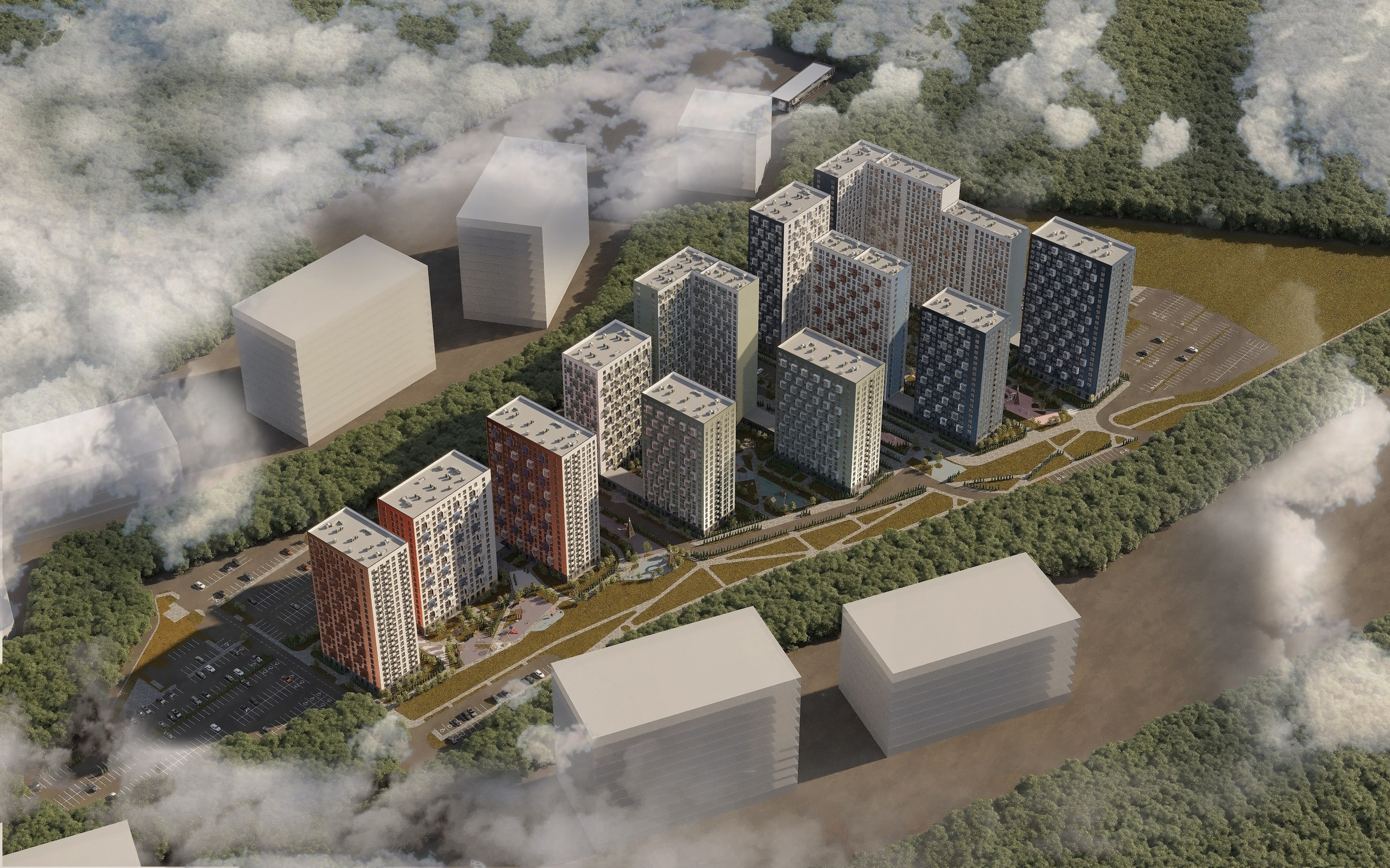 3D Visualization of Residential Complex in Kaluga. 3D INTERIOR AND ARCHITECTURE VISUALIZATION