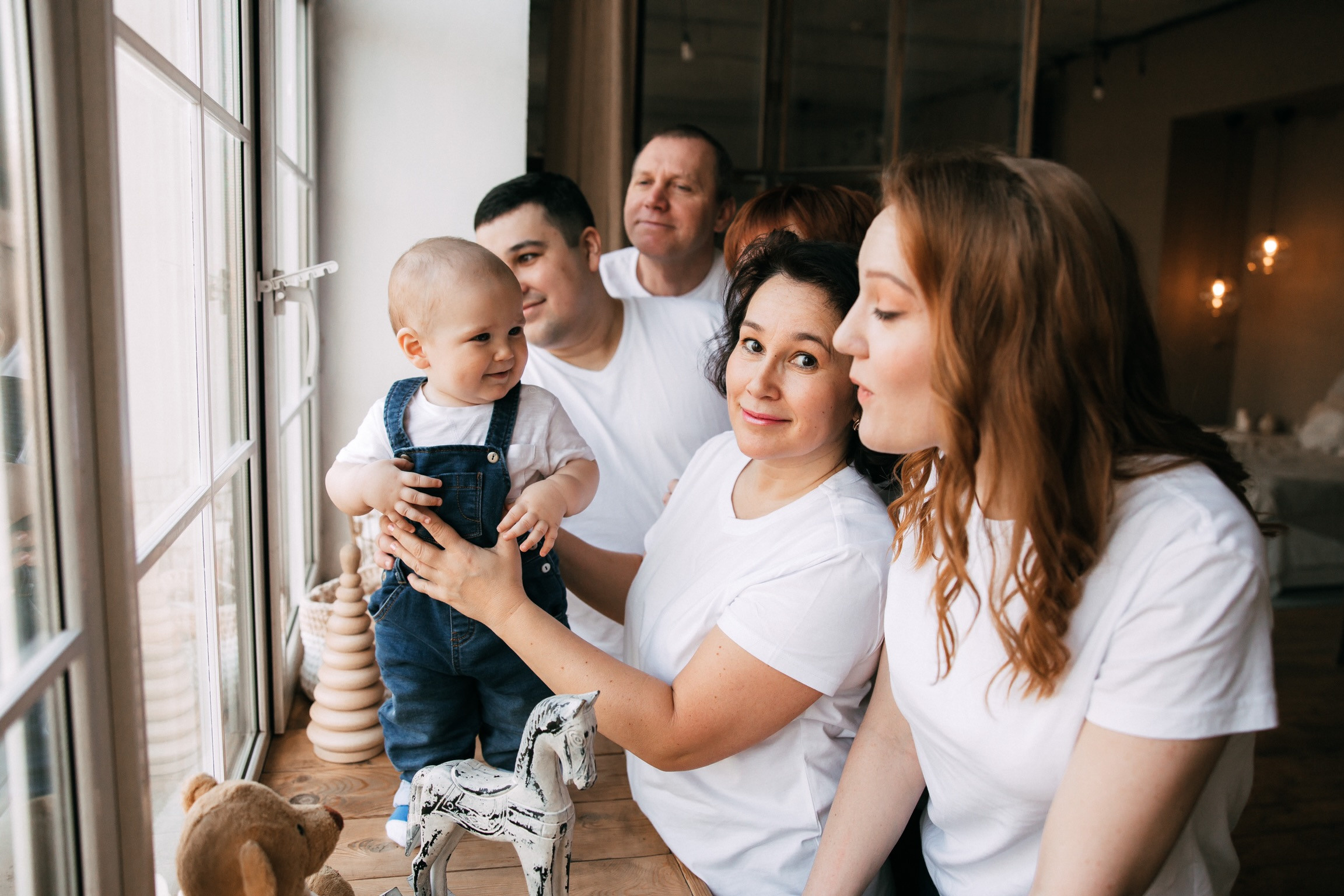 Бахтиёр, Ирина, Евгений, Татьяна, Ольга и Мишутка. Свадебный и семейный фотограф Анна Печенкина