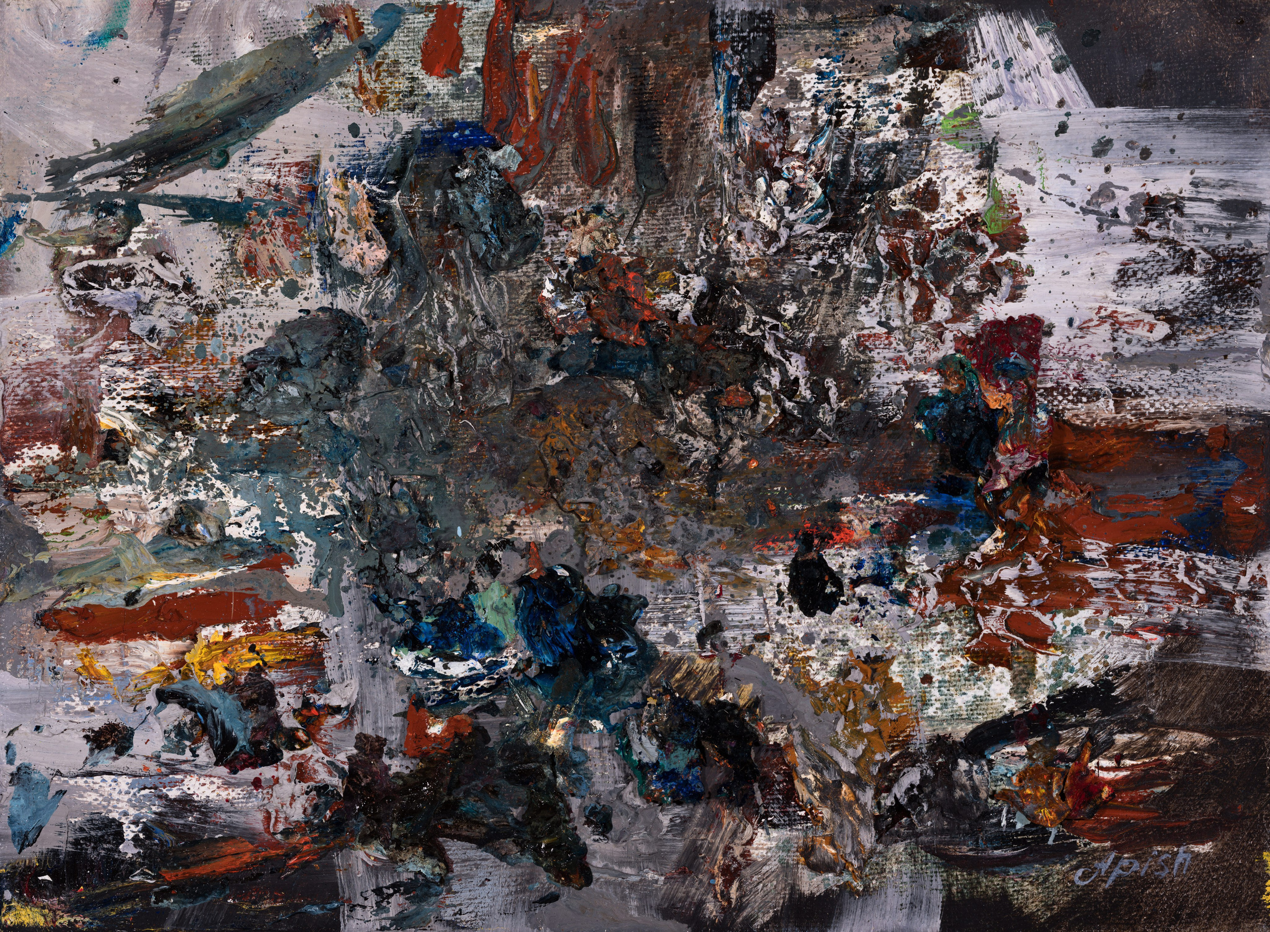 «Комплексный импульс» - художник Алексей Апиш (холст, масло, 22x30 см, 2025)