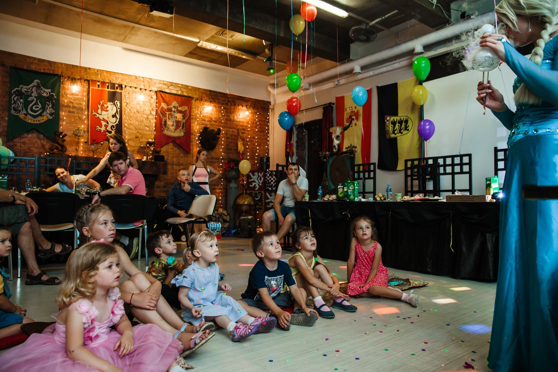 фотография детский день рождения ребенка аниматор холодное сердце эльза научное шоу сухой лед