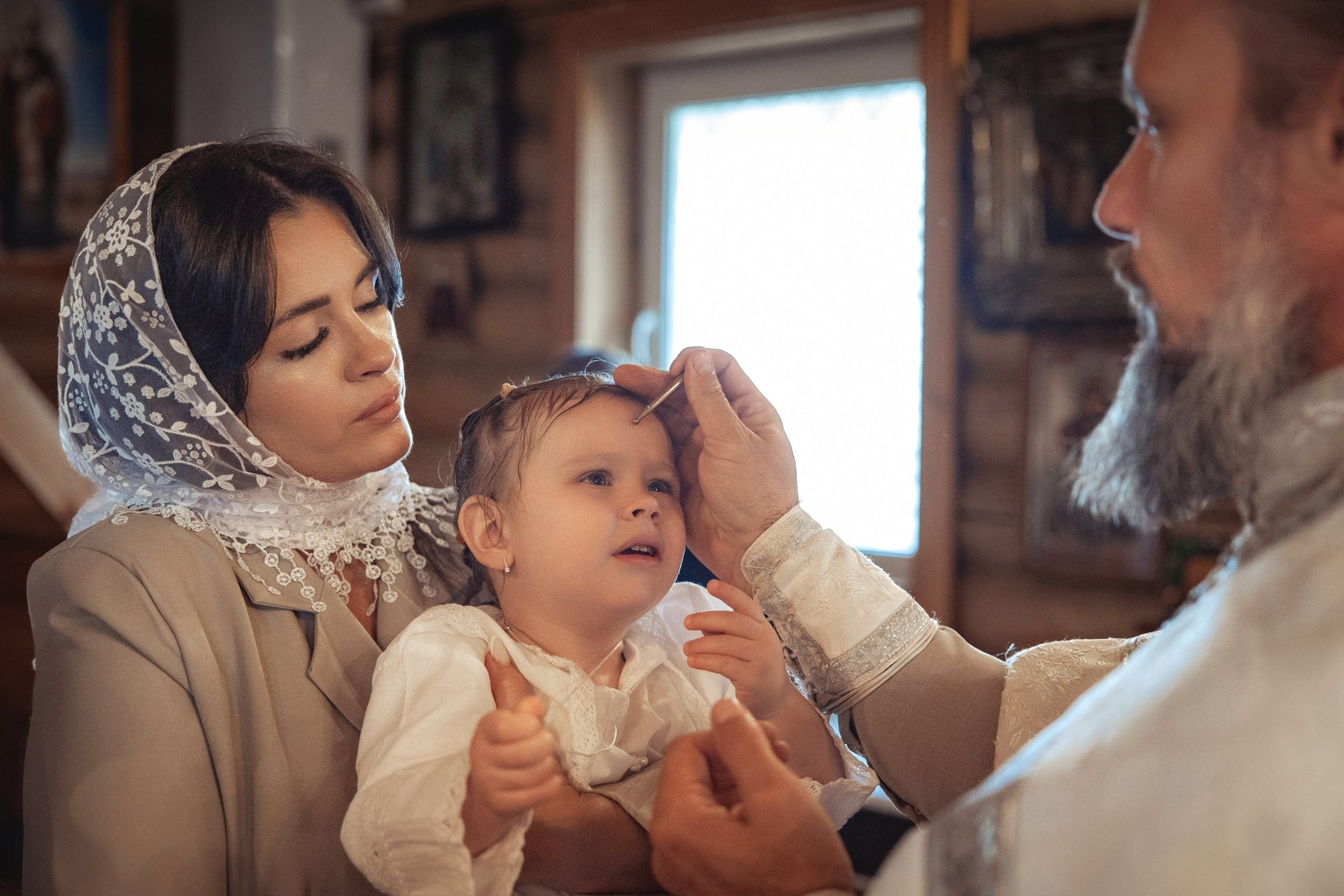 Таинство Крещения Мии. Храм Патриарха Тихона, х.Коржевский. Фотограф на Крещение и Венчание Краснодарский край — Гранкина Юлия
