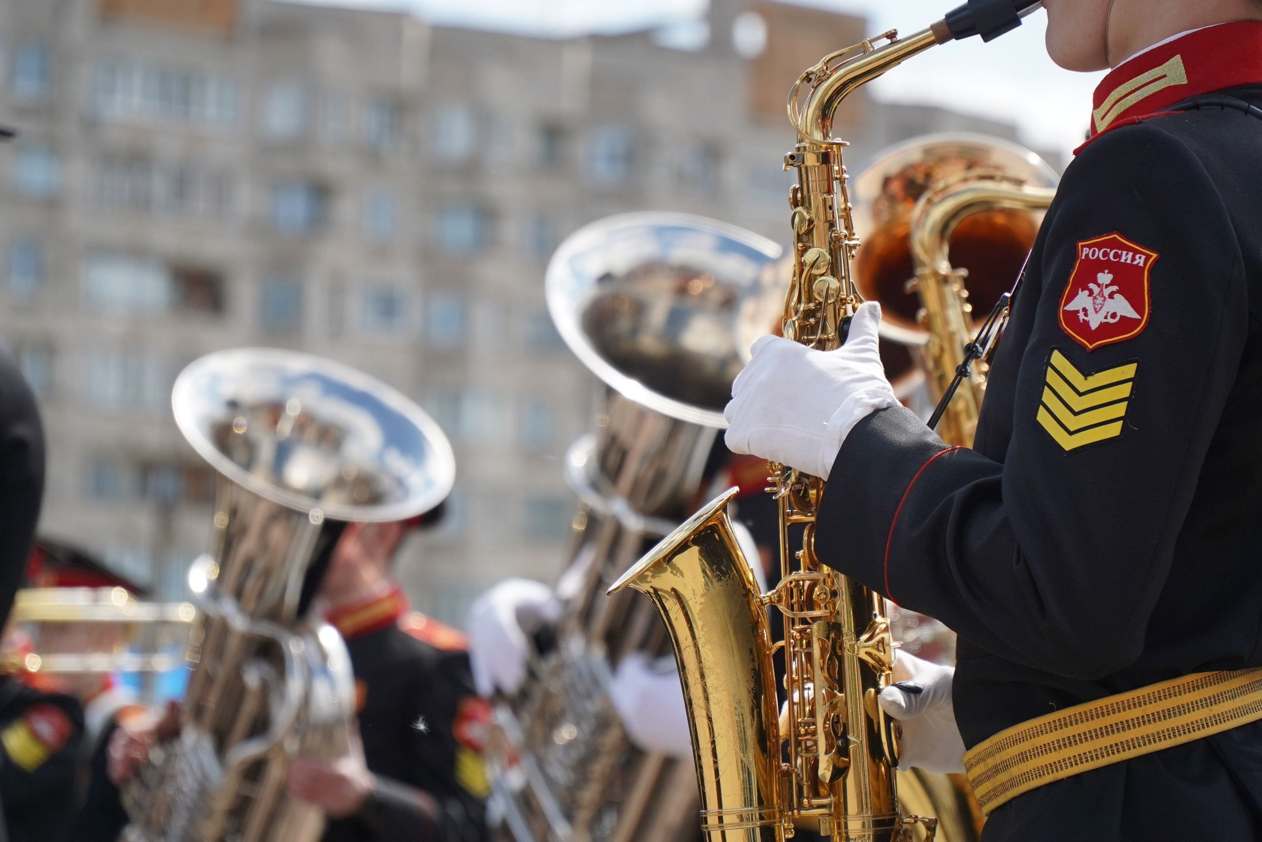 ВЫСТУПЛЕНИЕ ВОЕННОГО ОРКЕСТРА. Фотограф Наталья Погодина в г. Обнинске