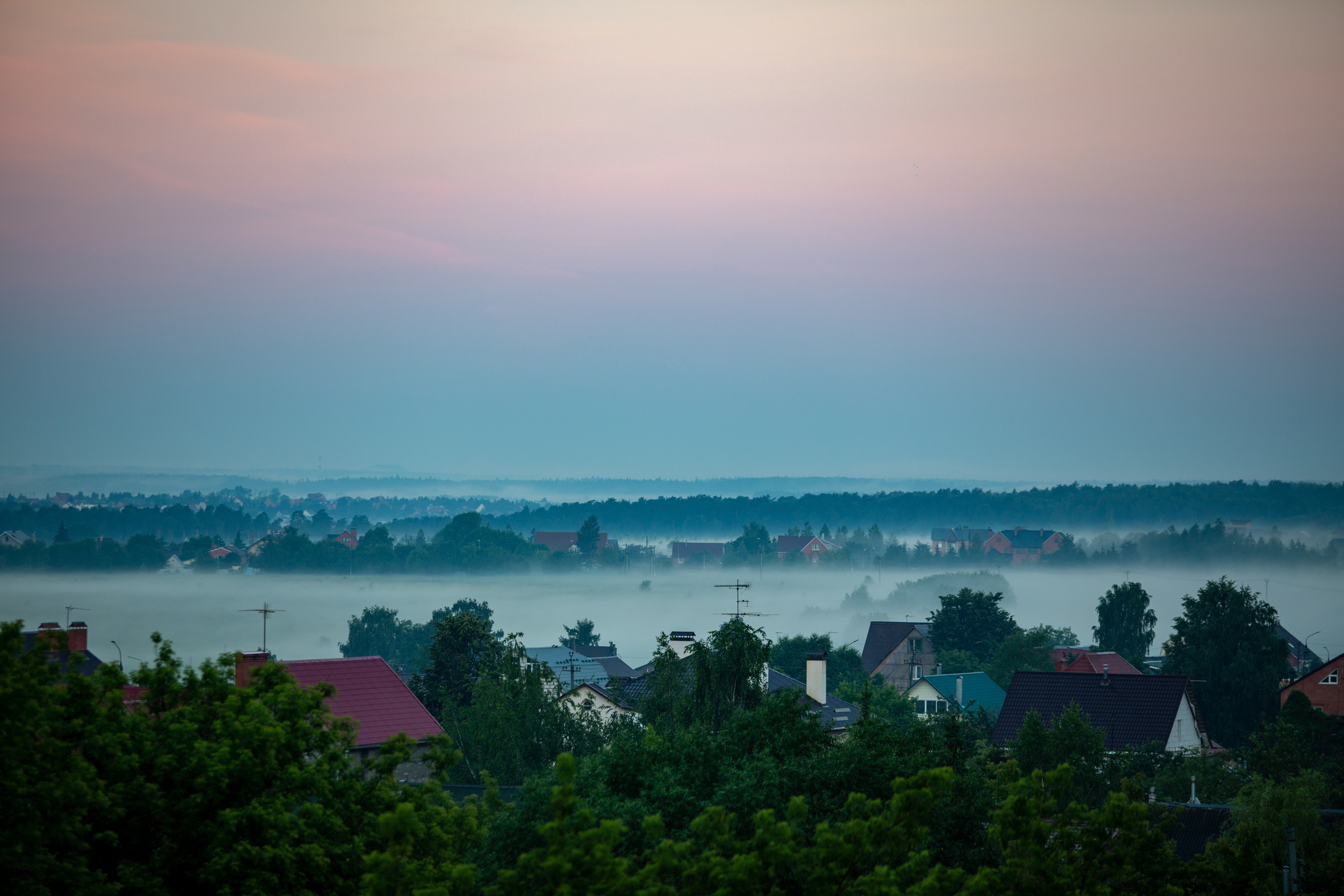 Туман в деревне