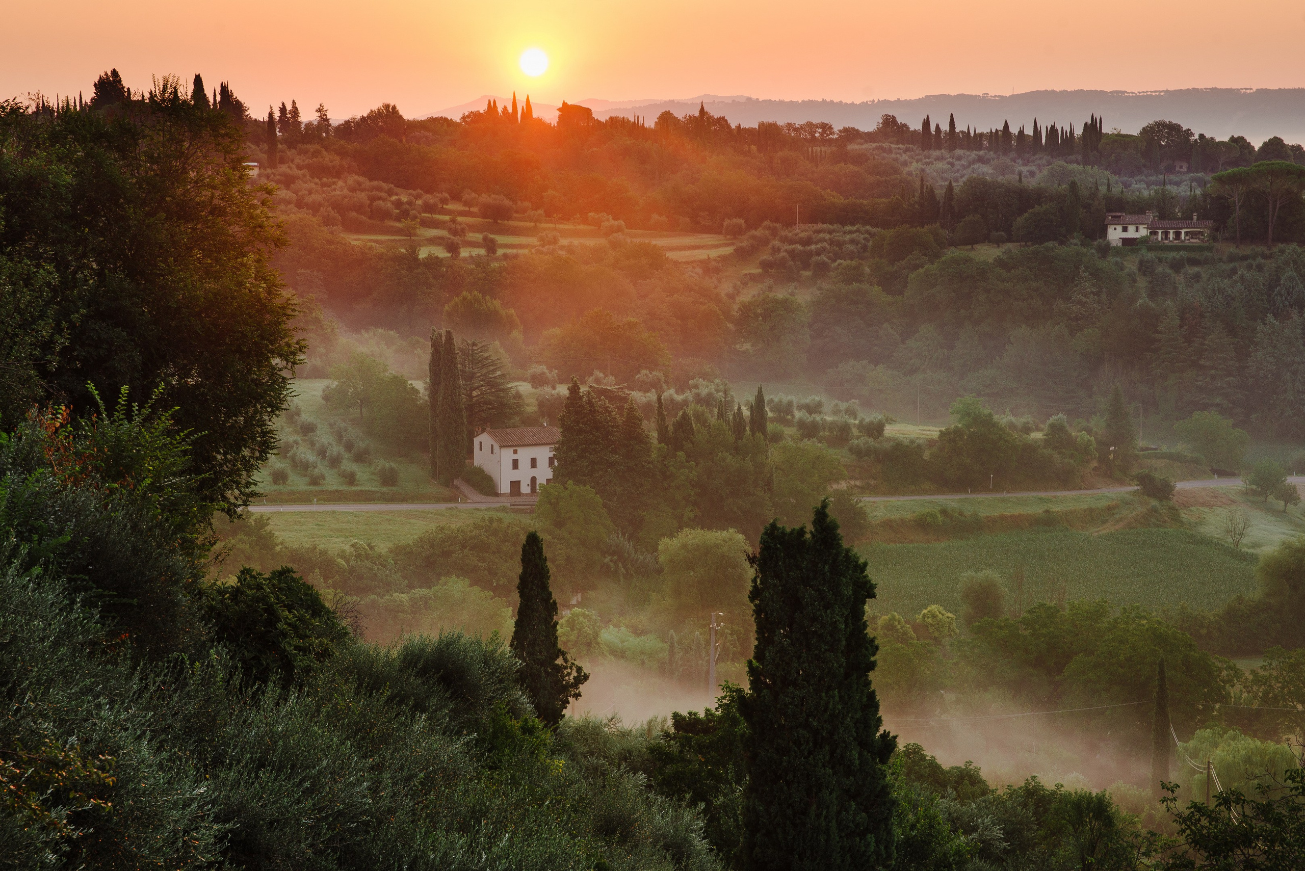 Вид на тосканские холмы из Четоны