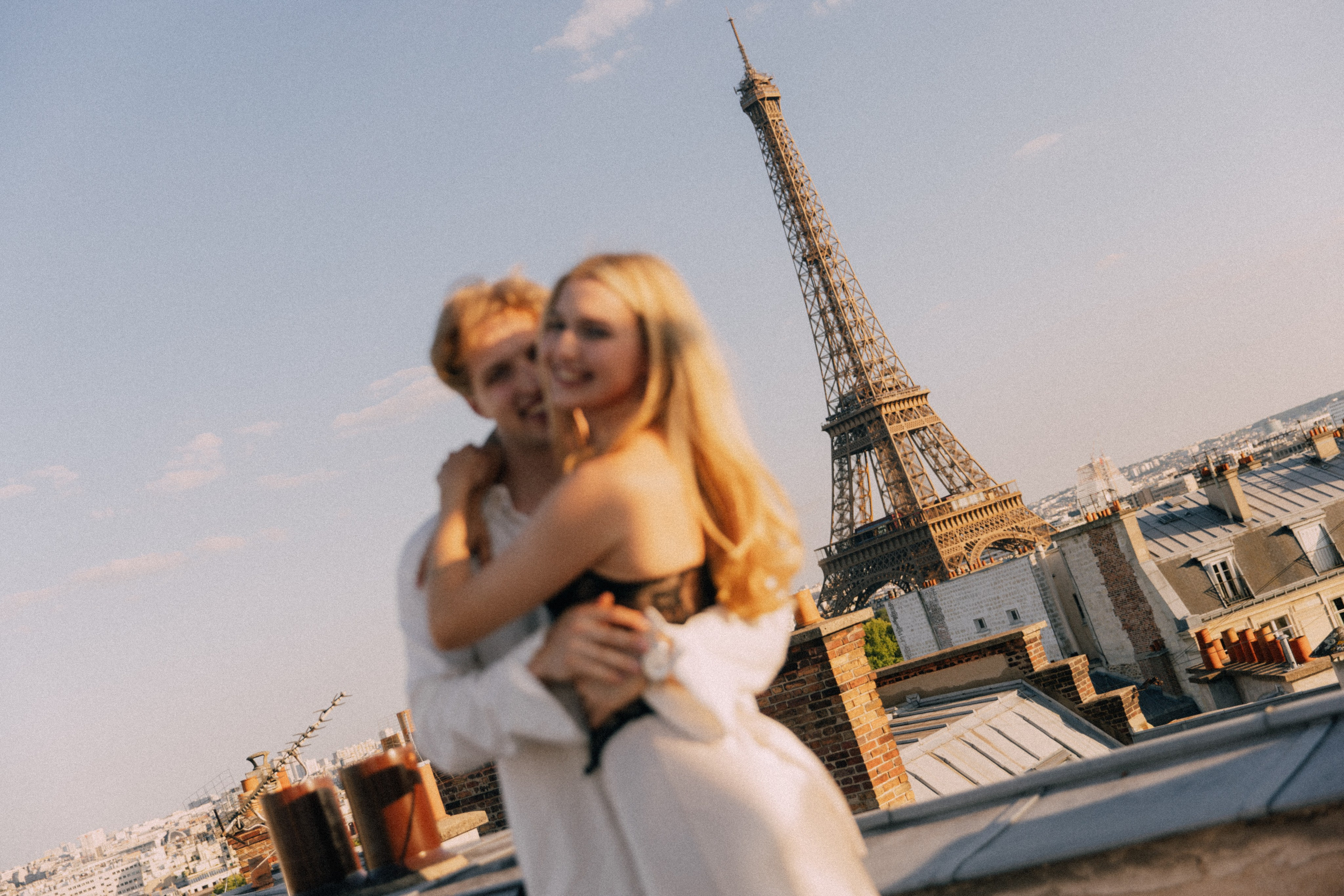 On the rooftops of Paris. Photographer in Paris