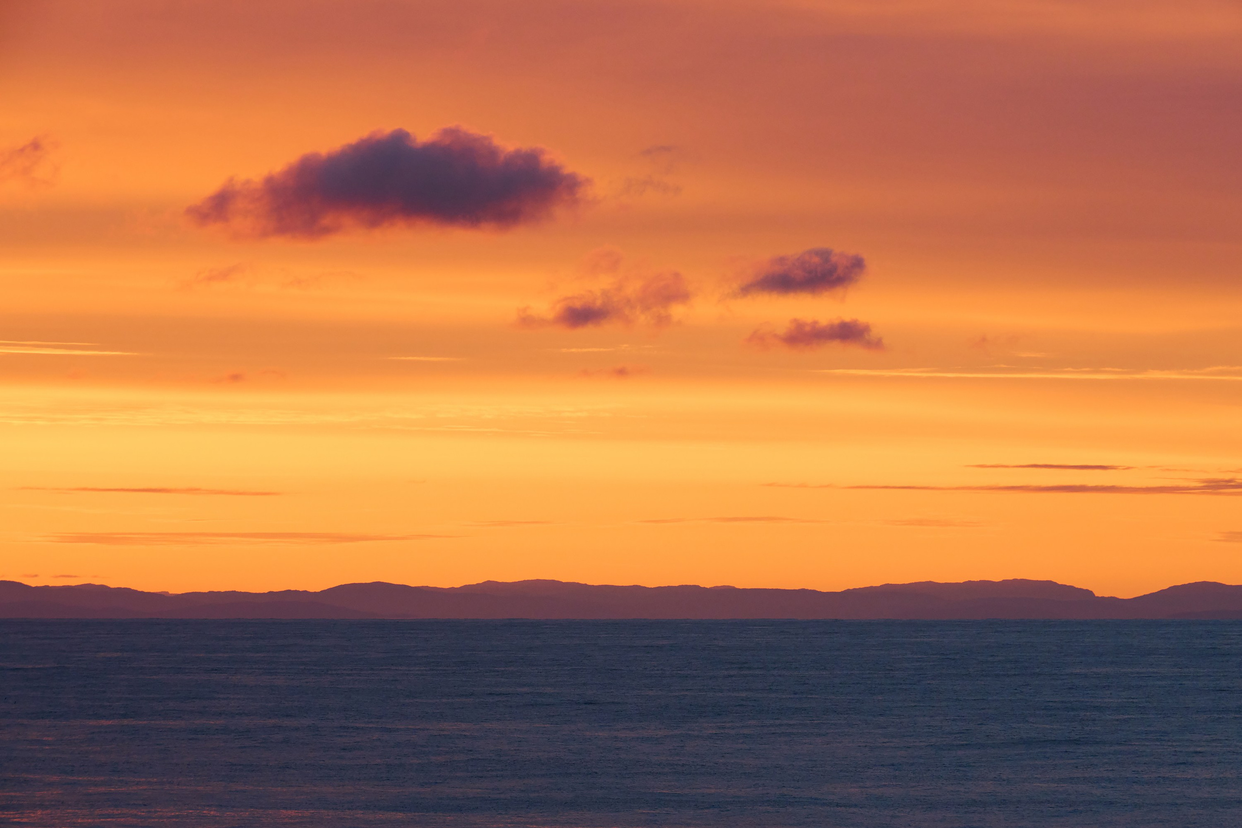 Закат, рассвет, облака, океан, море, берег