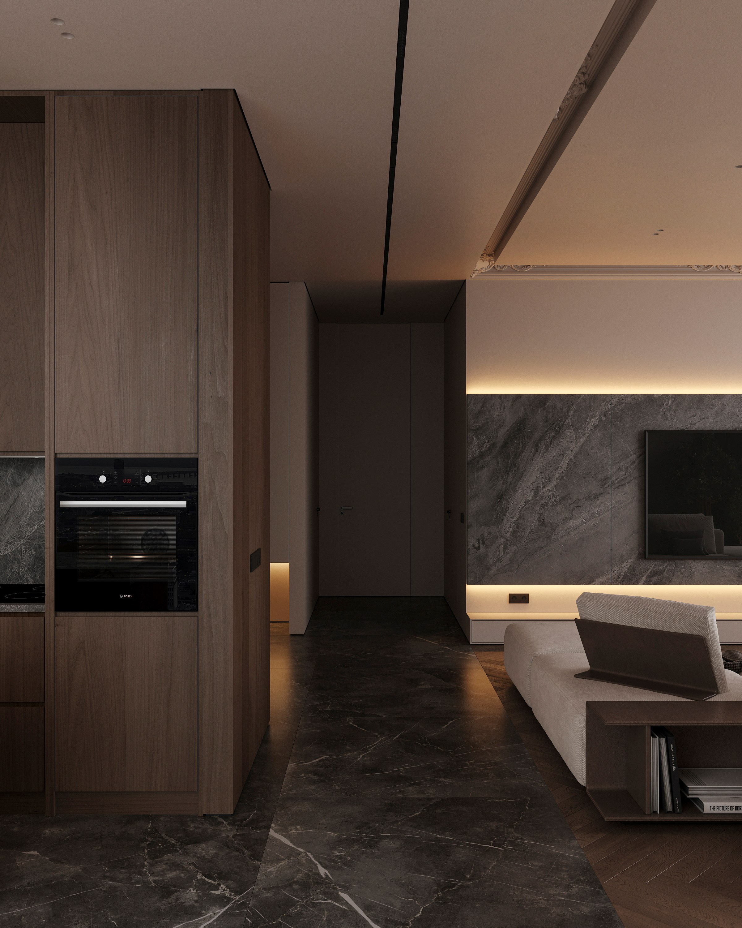 COZY SKYLINE | CONCEPTUAL PROJECT. Interior Visualization by Valerie Stetyukevich