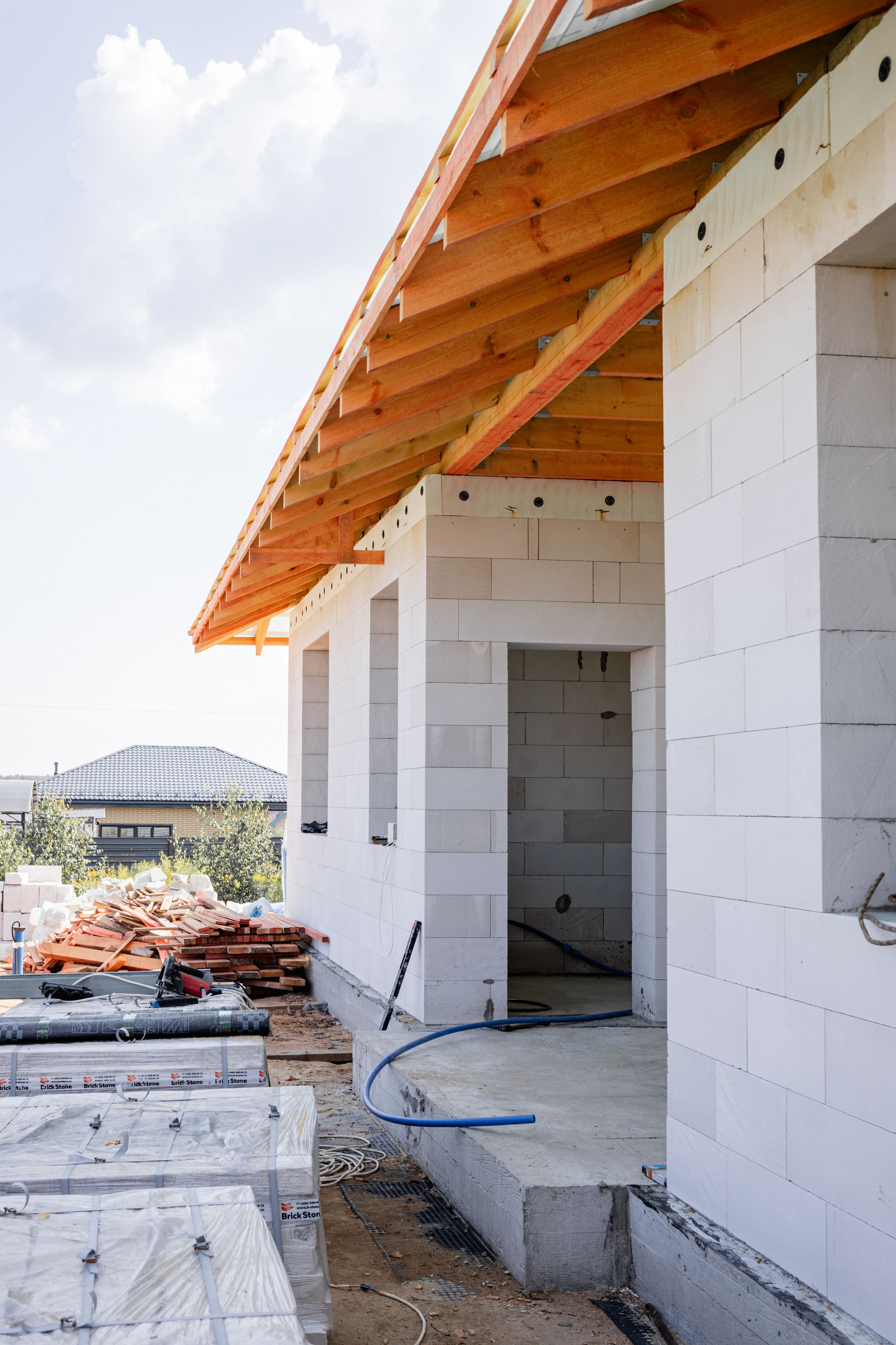 Строительство дома 205 м² под ключ в Москве и МО | Фундамент плита, стены ГСБ, кровля металлочерепица. Строительная компания «Милый дом» МД. Москва и Московская область