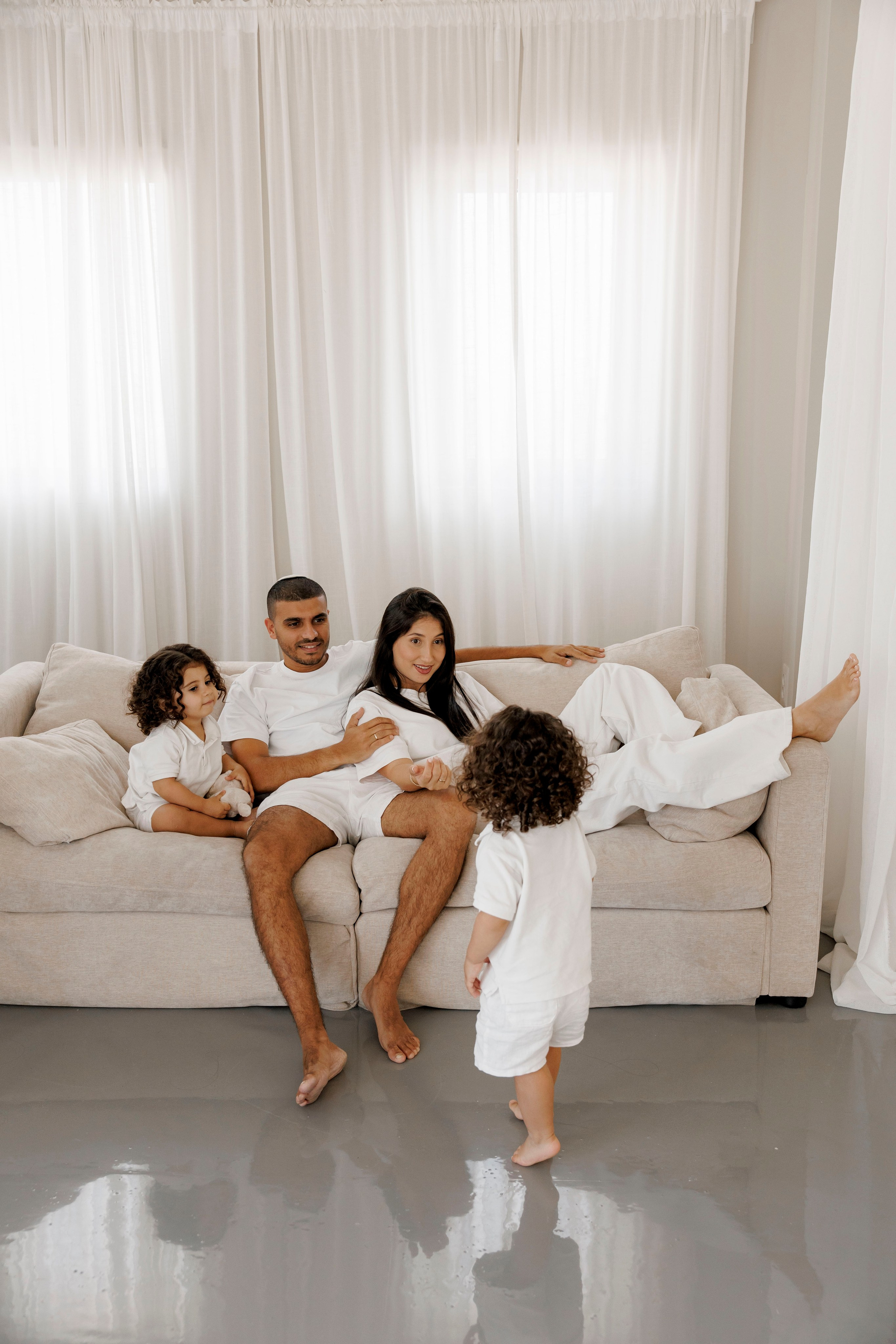 Family photoshoot inside the studio in Hadera. Wedding and family photographer