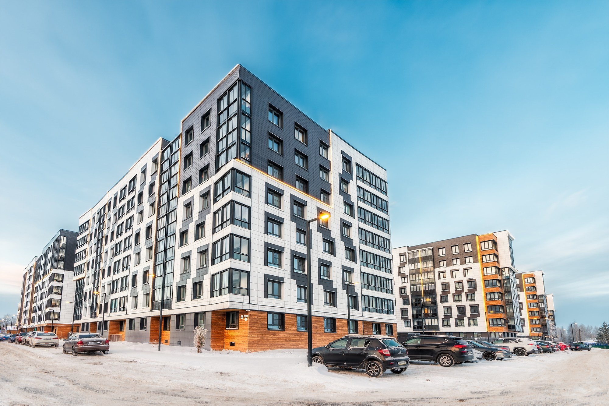 Архитектурная съемка жилого комплекса	Аквилон Reka, г. Архангельск пересечении ул. Советской и ул. Валявкина  Фото для застройщика Аквилон, фотограф Александр Ермолин