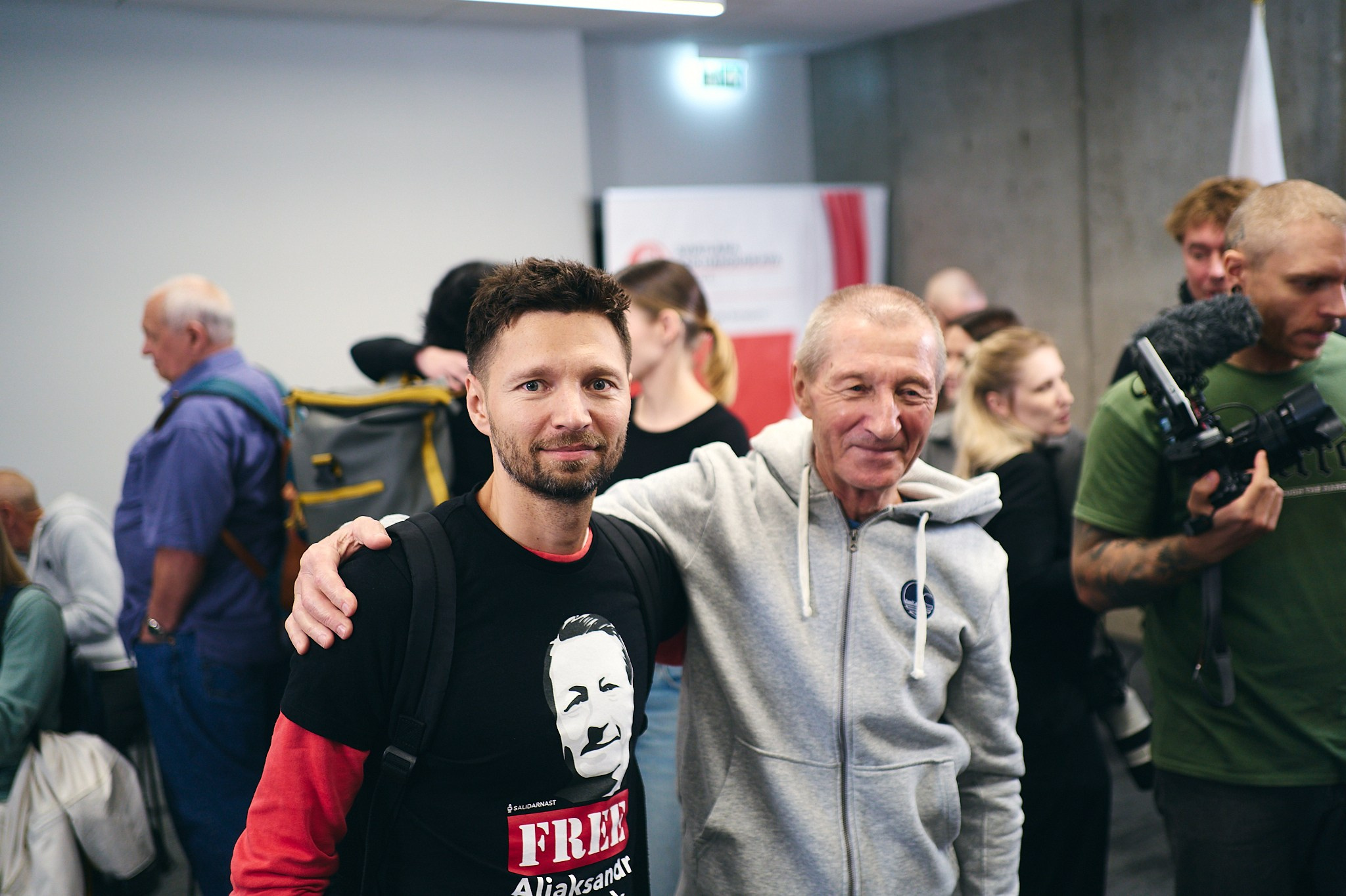 Press conference with Sviatlana Tsikhanouskaya and released political prisoners. Photographer in Vilnius