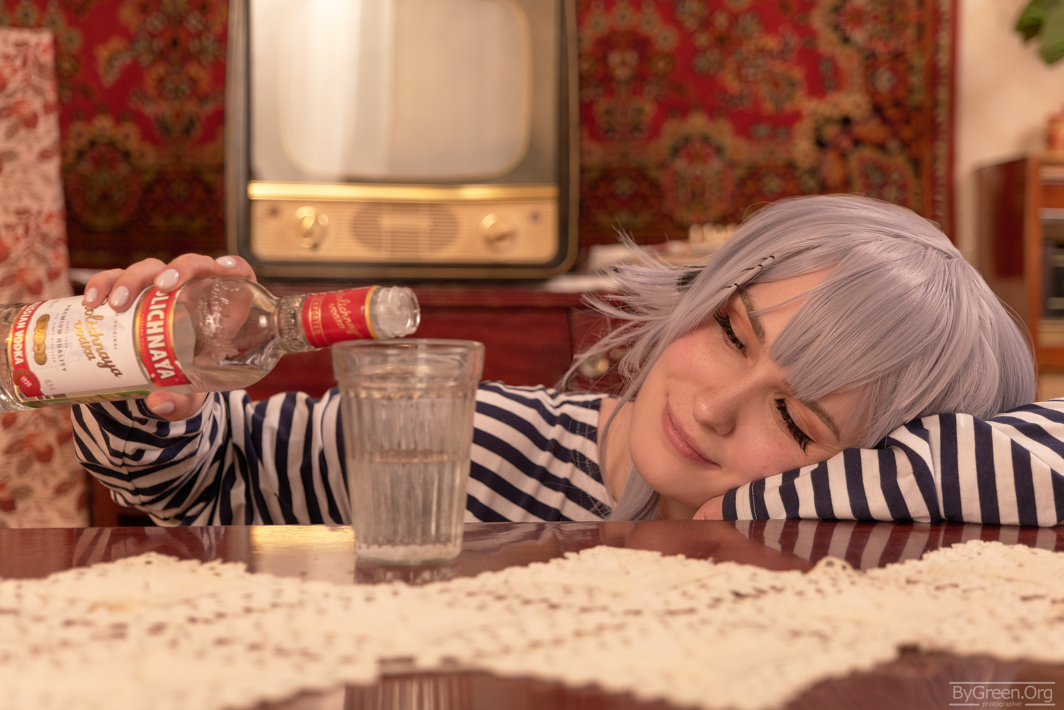 Top cosplay Azur Lane SN Gangut USSR Version with Vodka