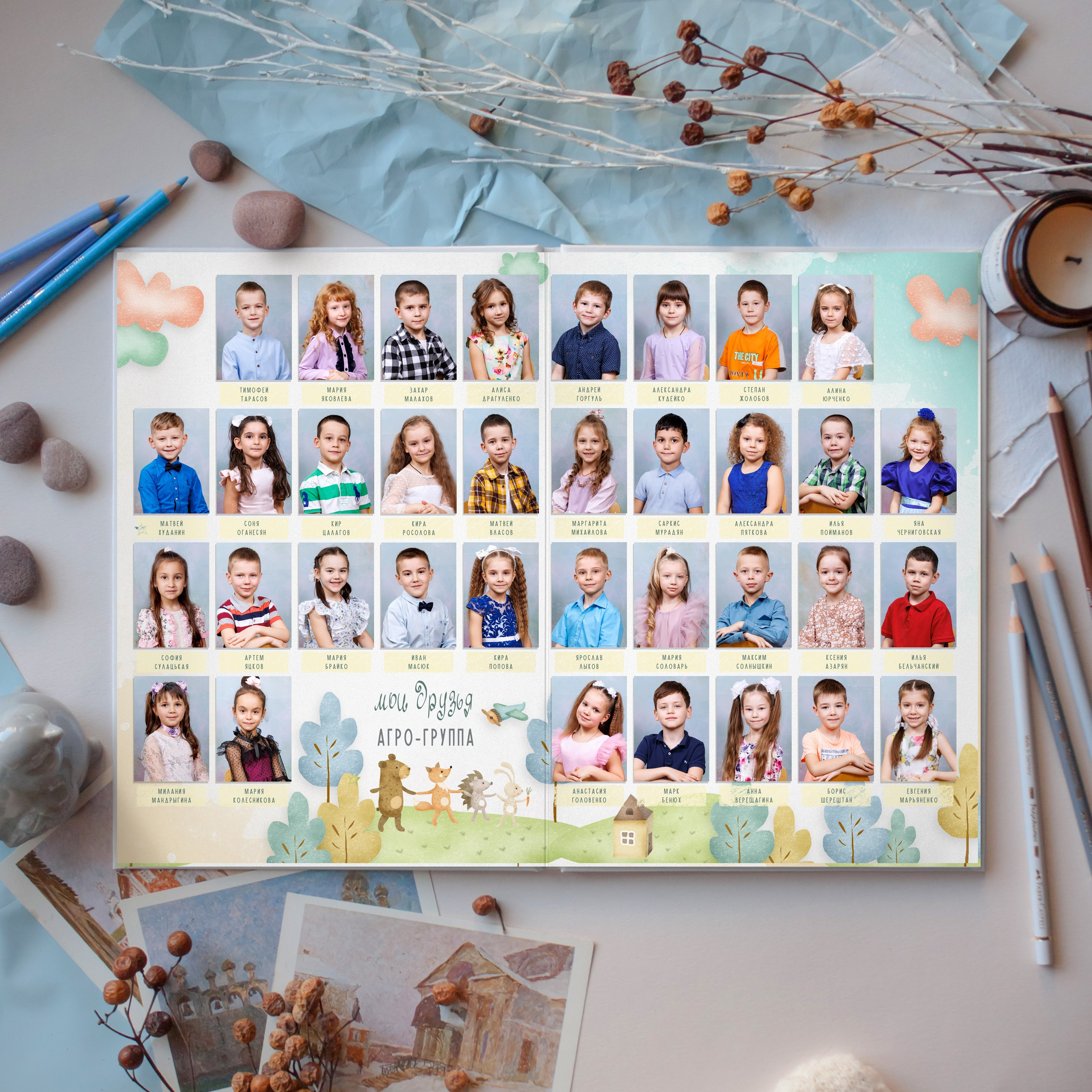 Образцы выпускных фотокниг для детского сада. Детский школьный и семейный фотограф в Краснодаре