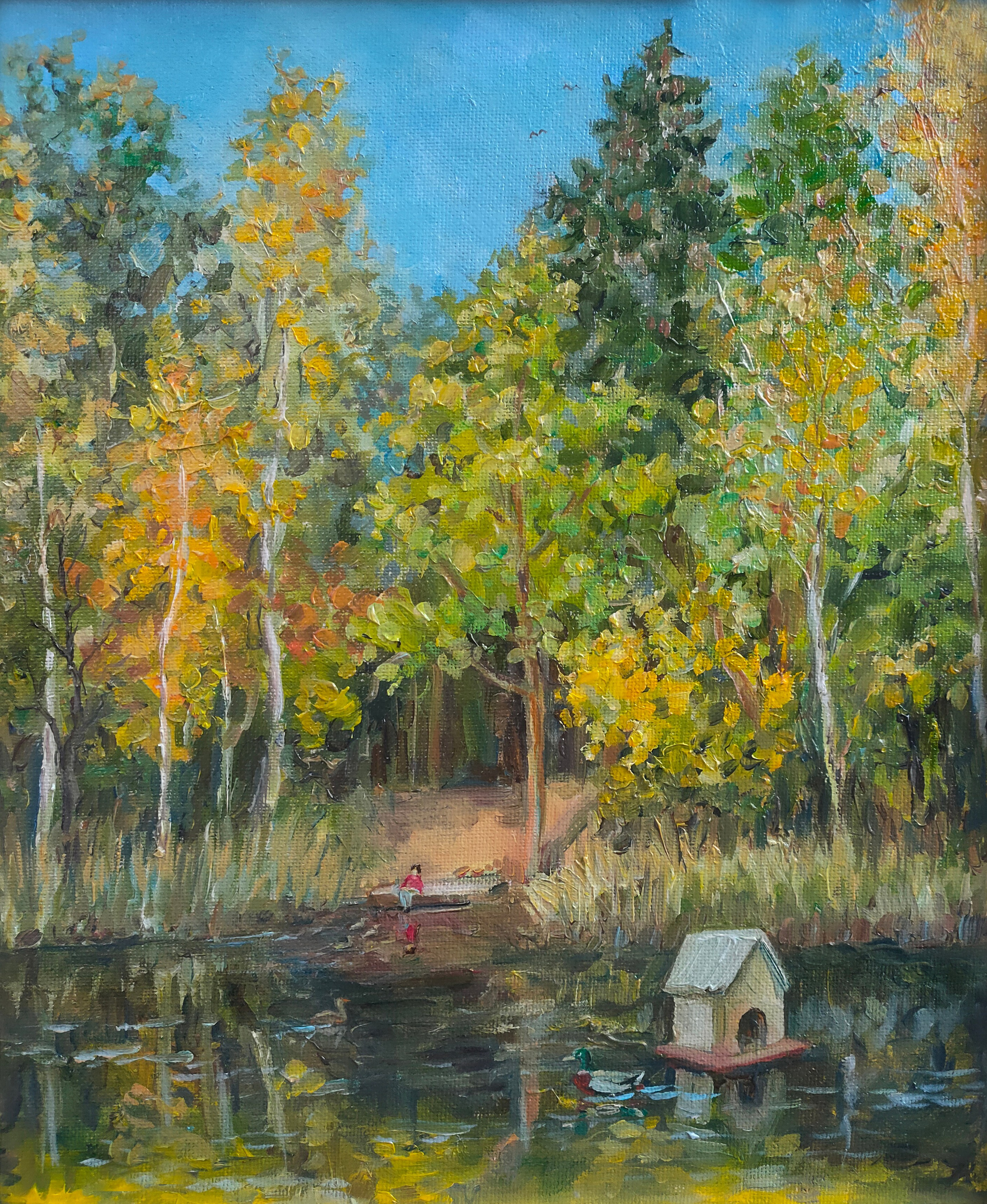 Подмосковный пруд, Красногорский район; холст / масло, 2020