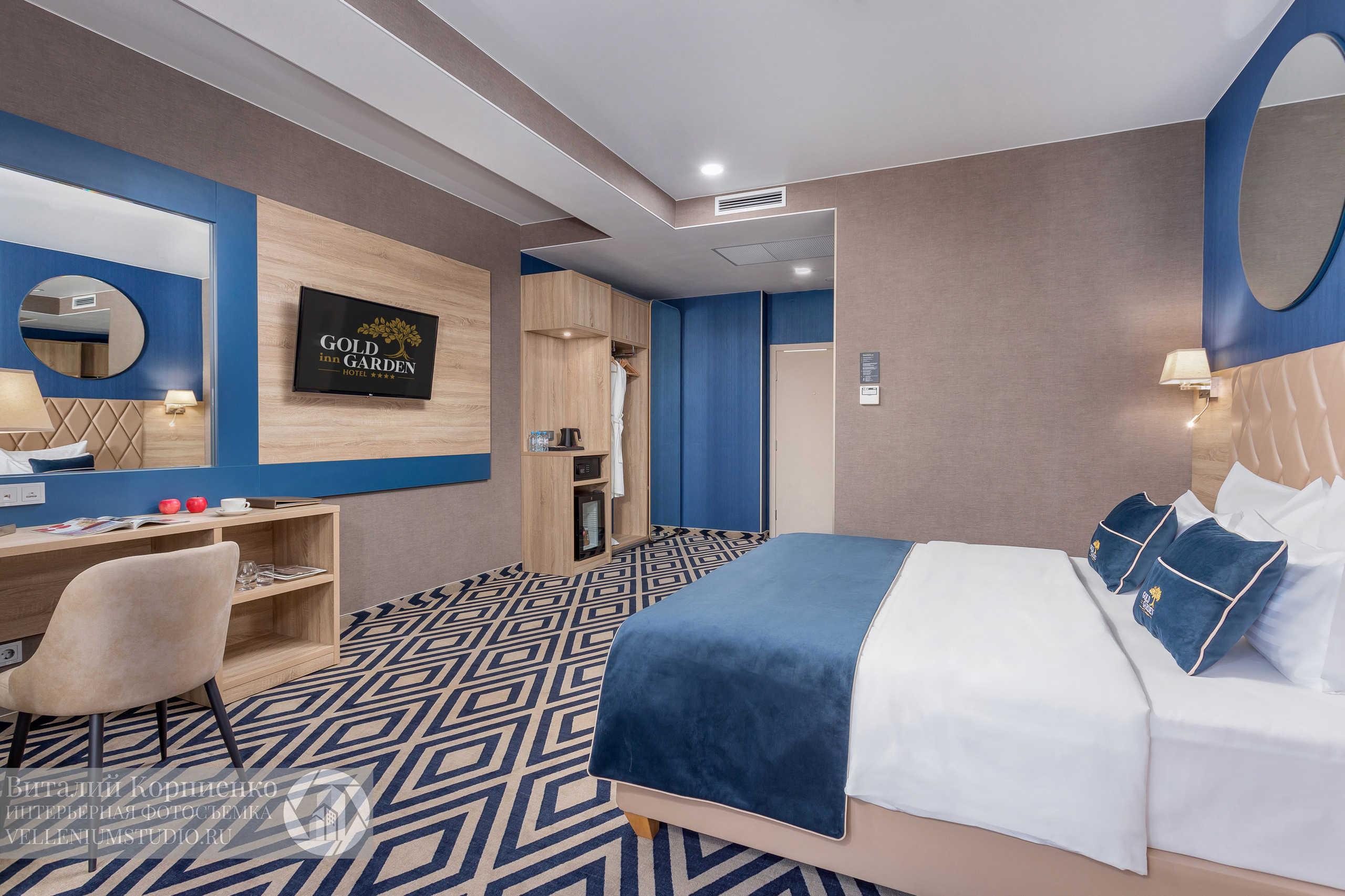 Фотосъемка отеля в Краснодаре Gold in Garden 4*. Интерьерный фотограф Краснодар: профессионально по доступным ценам
