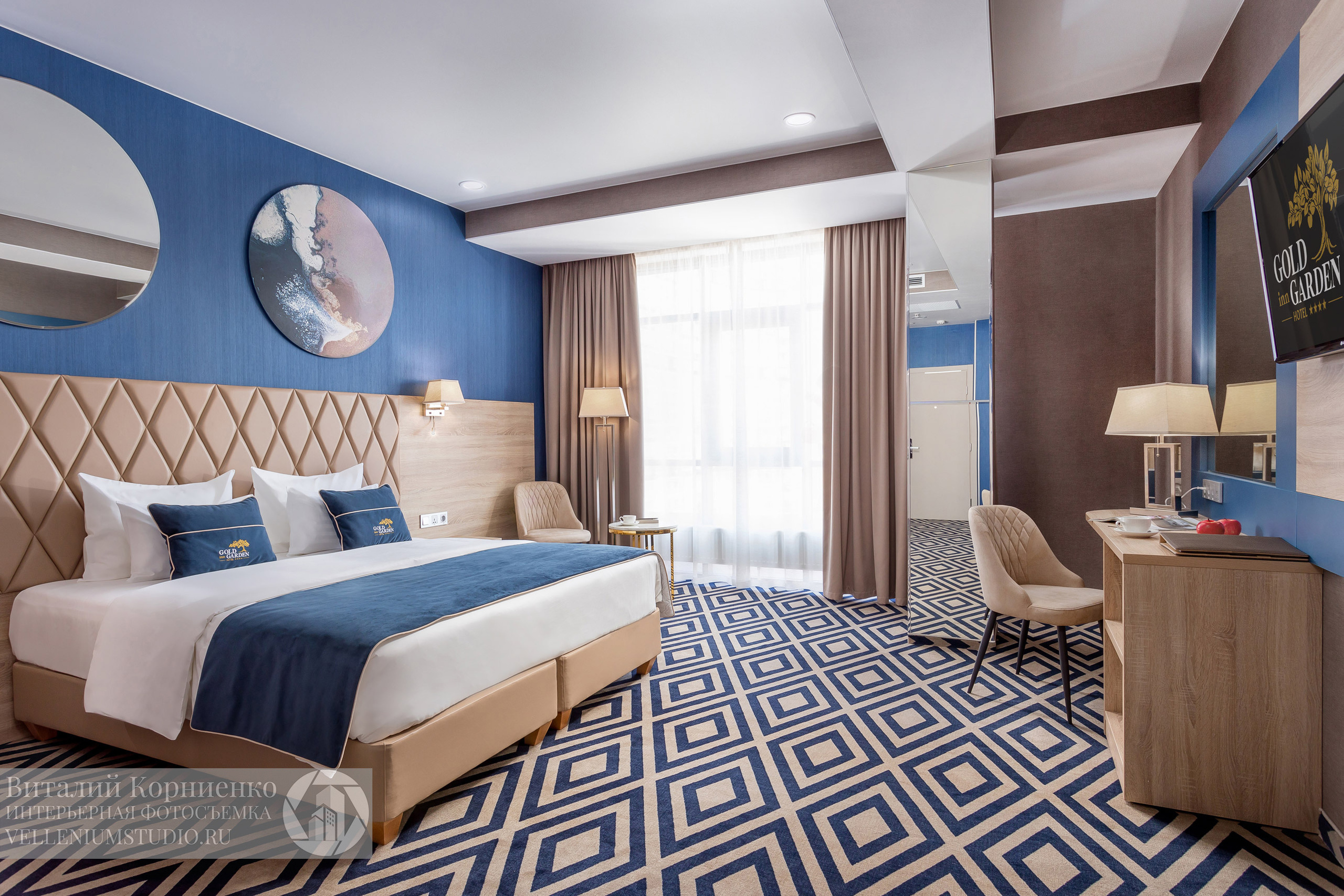 Фотосъемка отеля в Краснодаре Gold in Garden 4*. Интерьерный фотограф Краснодар: профессионально по доступным ценам