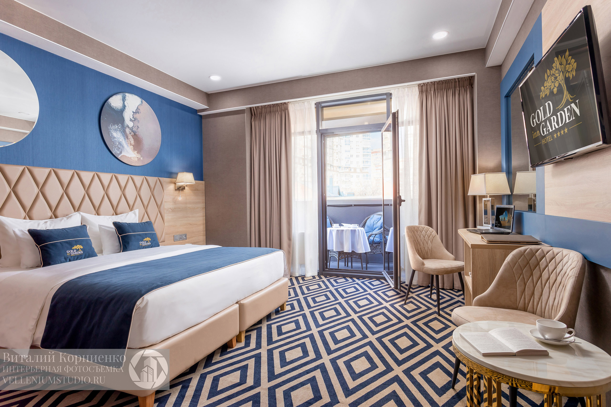 Фотосъемка отеля в Краснодаре Gold in Garden 4*. Интерьерный фотограф Краснодар: профессионально по доступным ценам