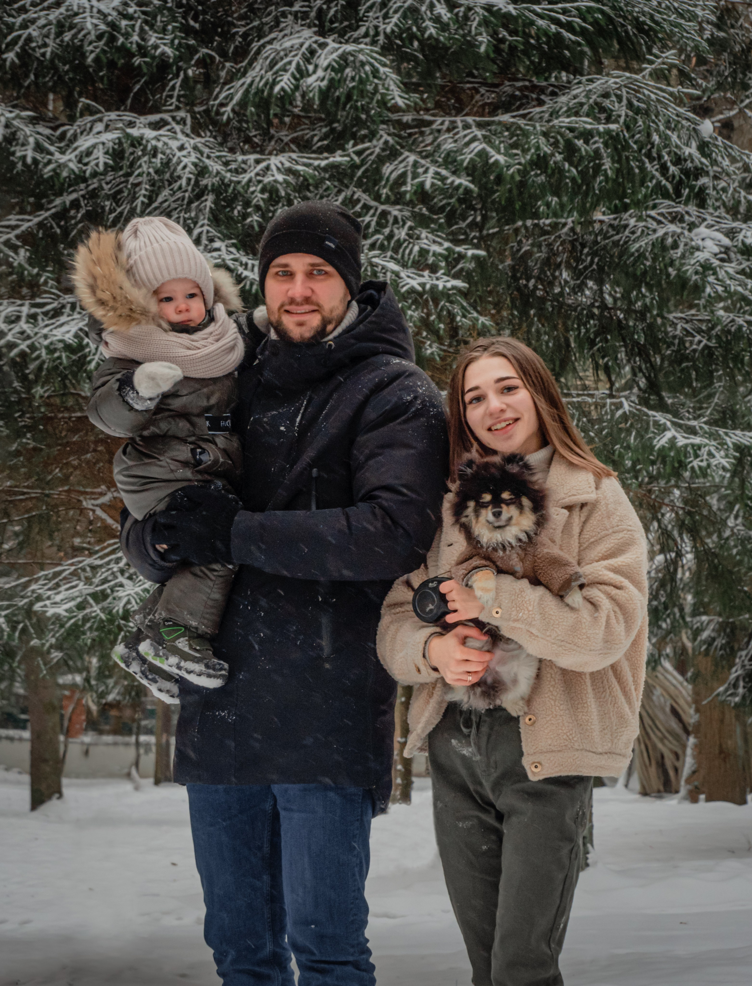 Зима. Елена, Матвей, Мирон. Фотограф в Москве Ленарская Дарья