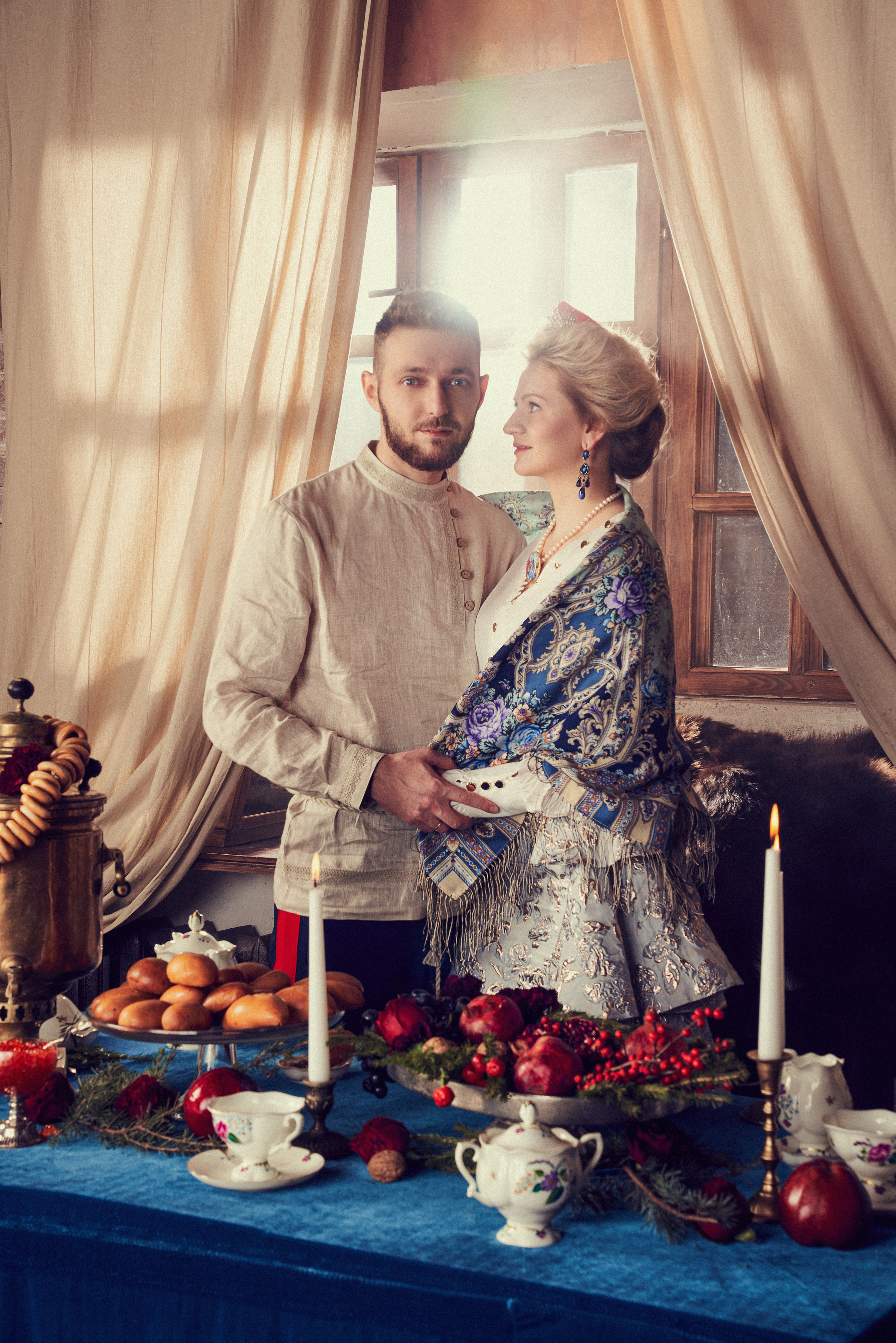 Роскошная Рождественская съемка парадный портрет для семейства Фалеевых. Андрей Лоос фотограф стилист Москва