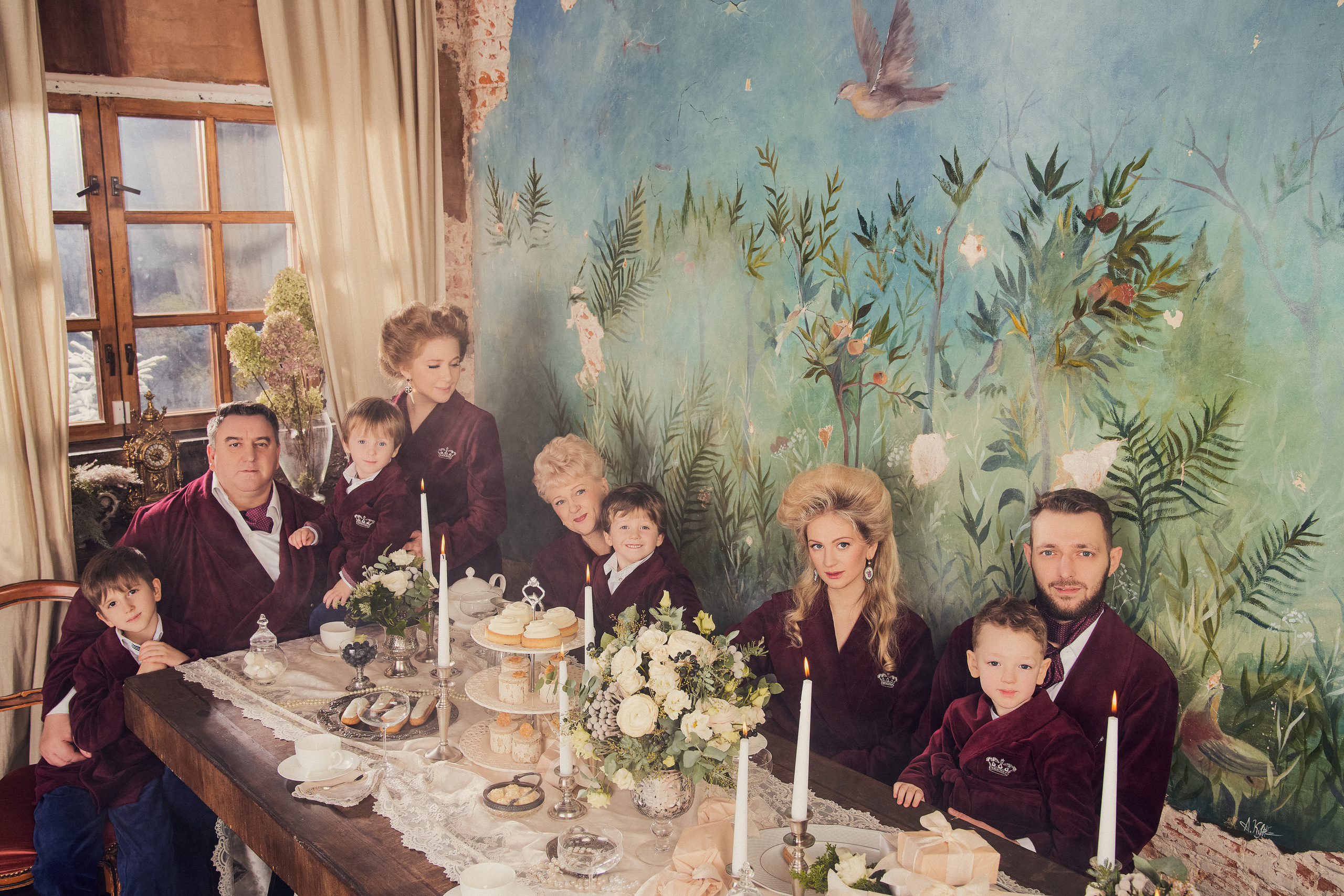 Роскошная Рождественская съемка парадный портрет для семейства Фалеевых. Андрей Лоос фотограф стилист Москва