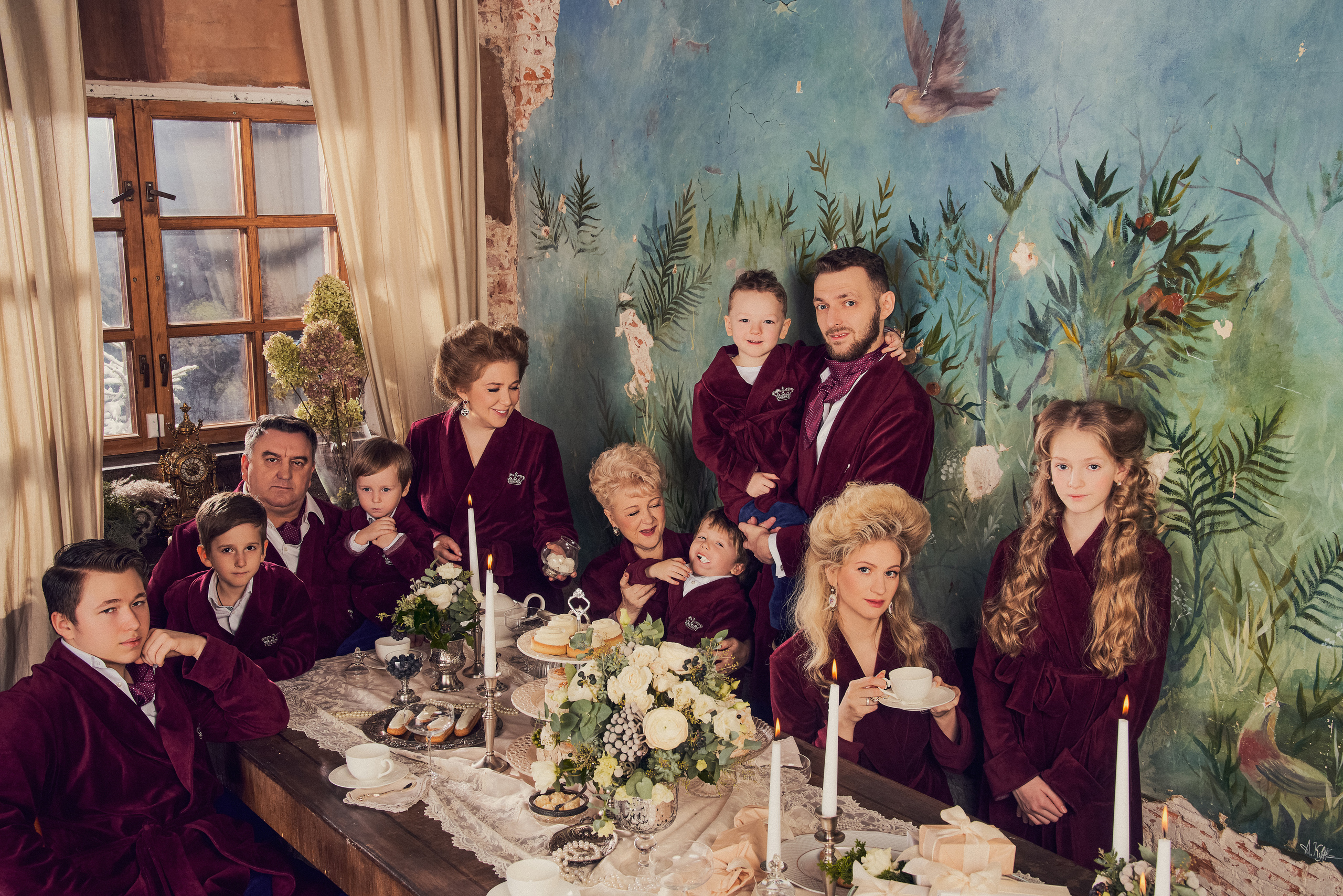 Роскошная Рождественская съемка парадный портрет для семейства Фалеевых. Андрей Лоос фотограф стилист Москва
