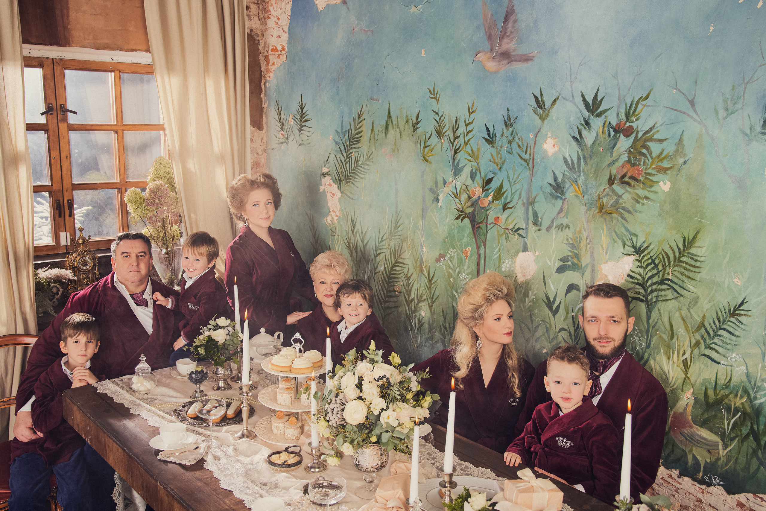 Роскошная Рождественская съемка парадный портрет для семейства Фалеевых. Андрей Лоос фотограф стилист Москва
