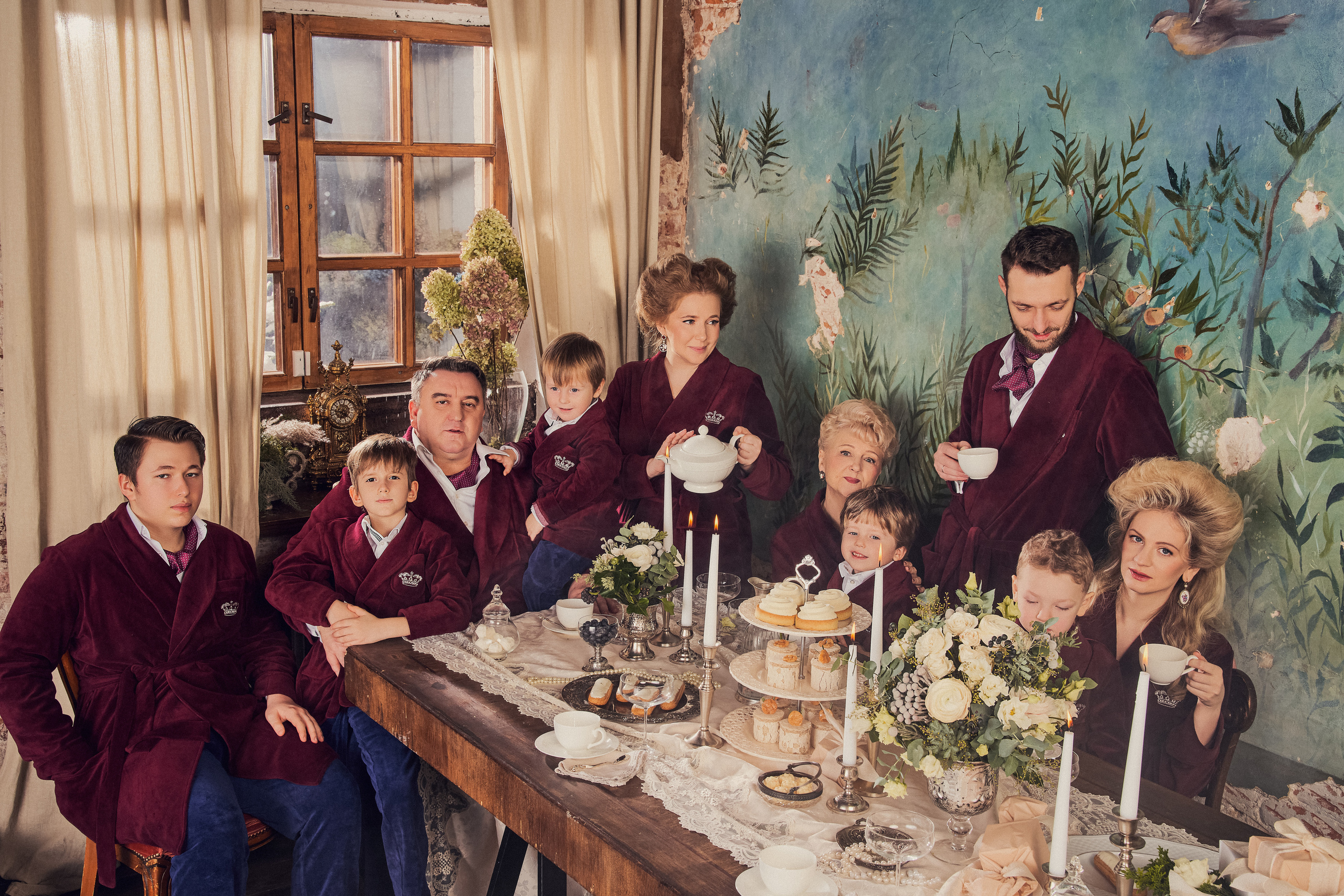 Роскошная Рождественская съемка парадный портрет для семейства Фалеевых. Андрей Лоос фотограф стилист Москва