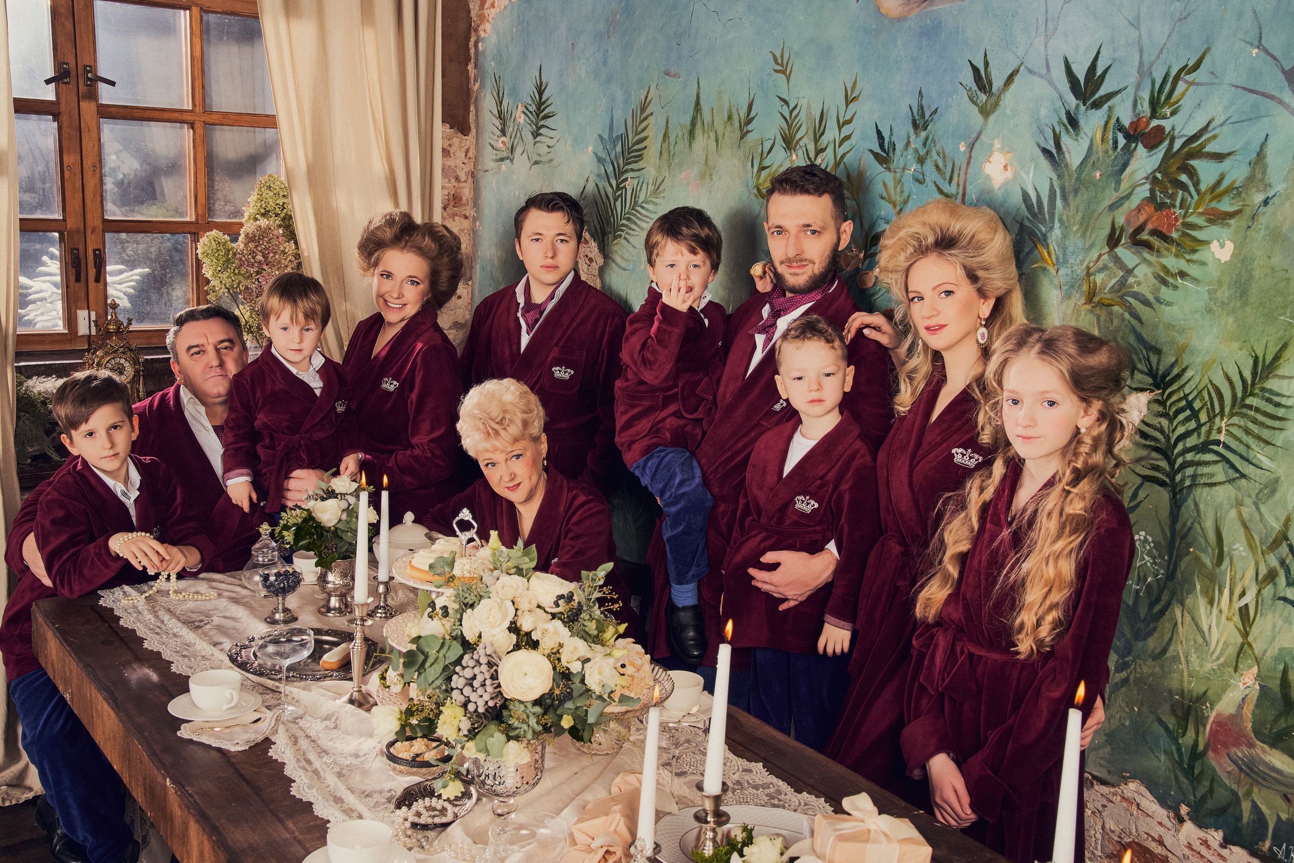 Роскошная Рождественская съемка парадный портрет для семейства Фалеевых. Андрей Лоос фотограф стилист Москва