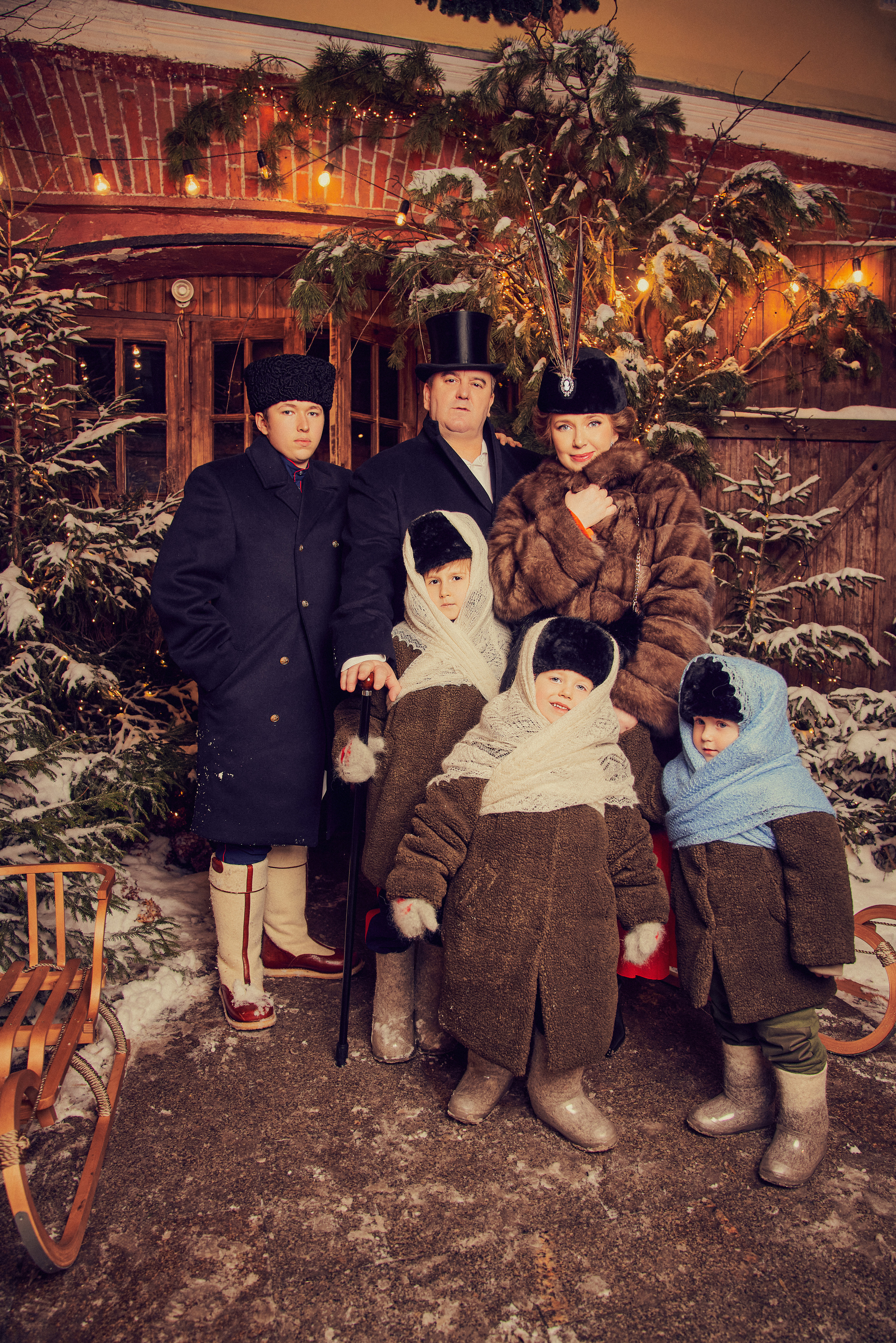 Роскошная Рождественская съемка парадный портрет для семейства Фалеевых. Андрей Лоос фотограф стилист Москва