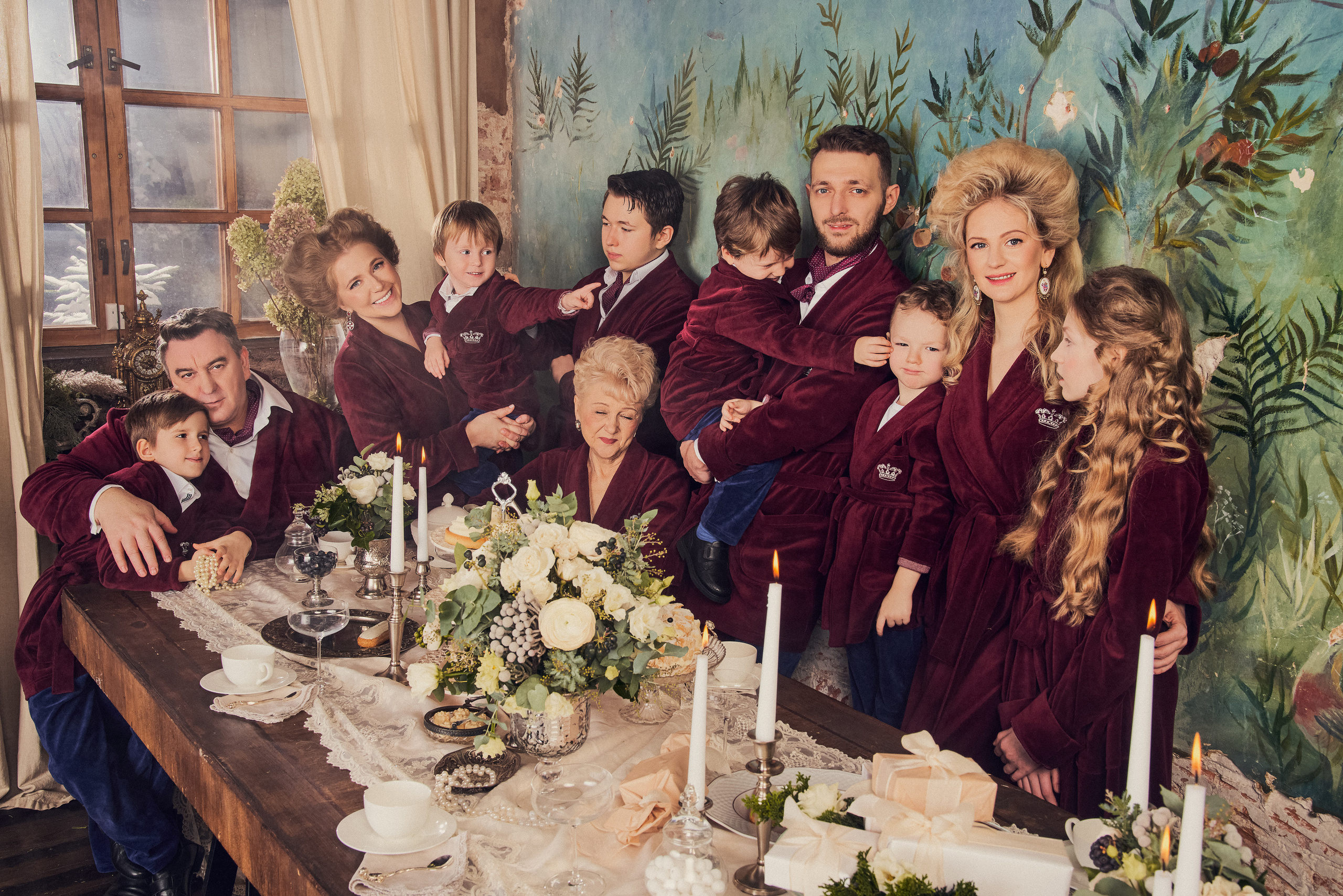 Роскошная Рождественская съемка парадный портрет для семейства Фалеевых. Андрей Лоос фотограф стилист Москва