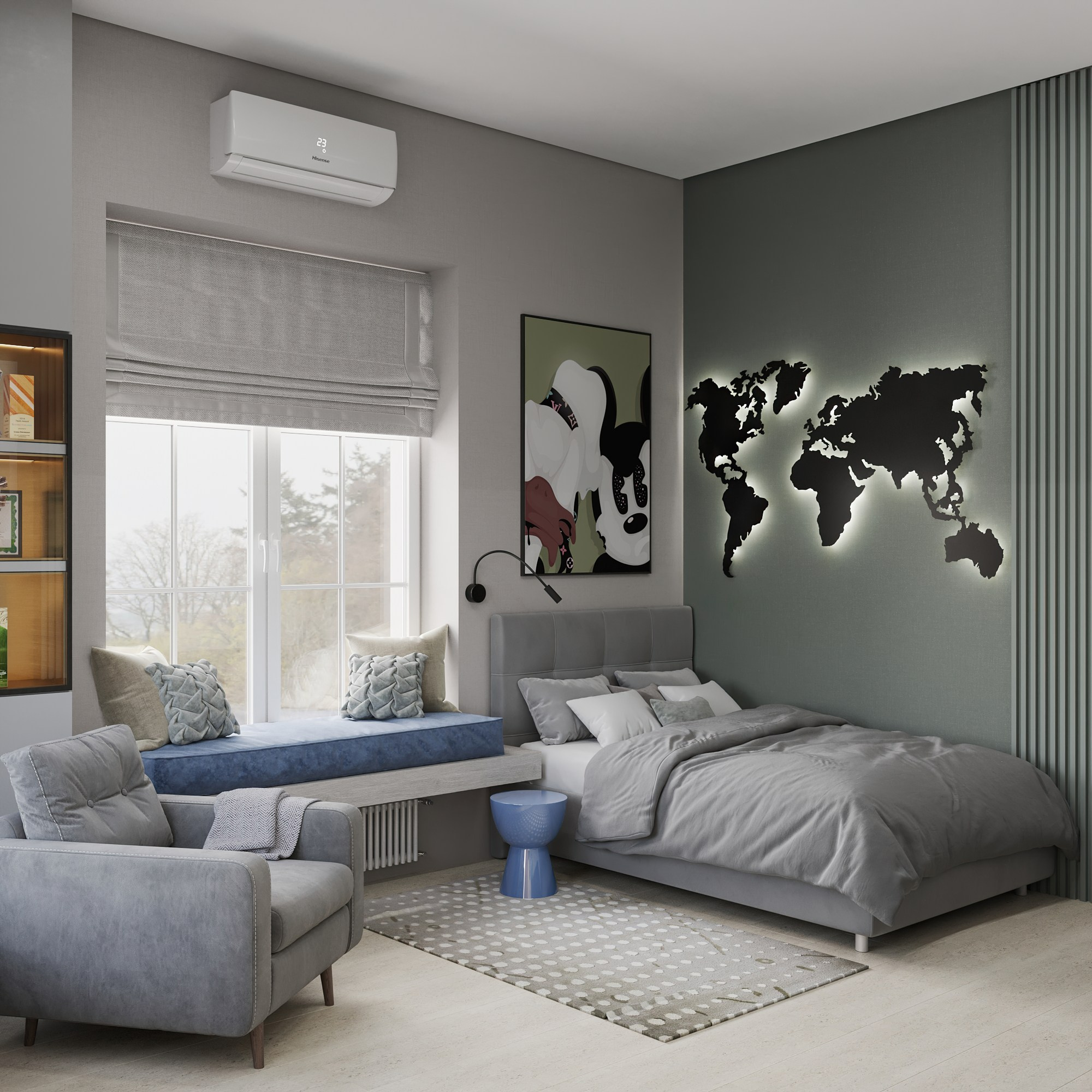 Второй этаж 2-х этажного дома. Интерьерный 3Д Визуализатор Маргарита Оберемко