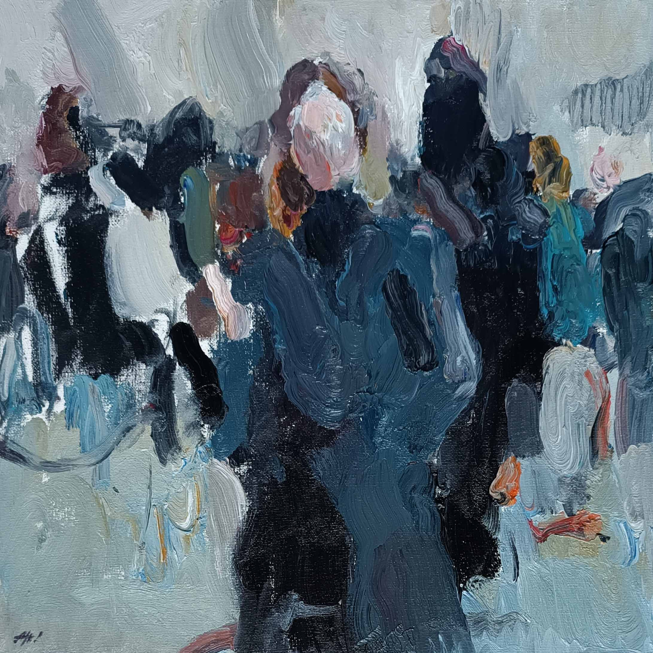 Среди толпы. Художник Алексей Никольский