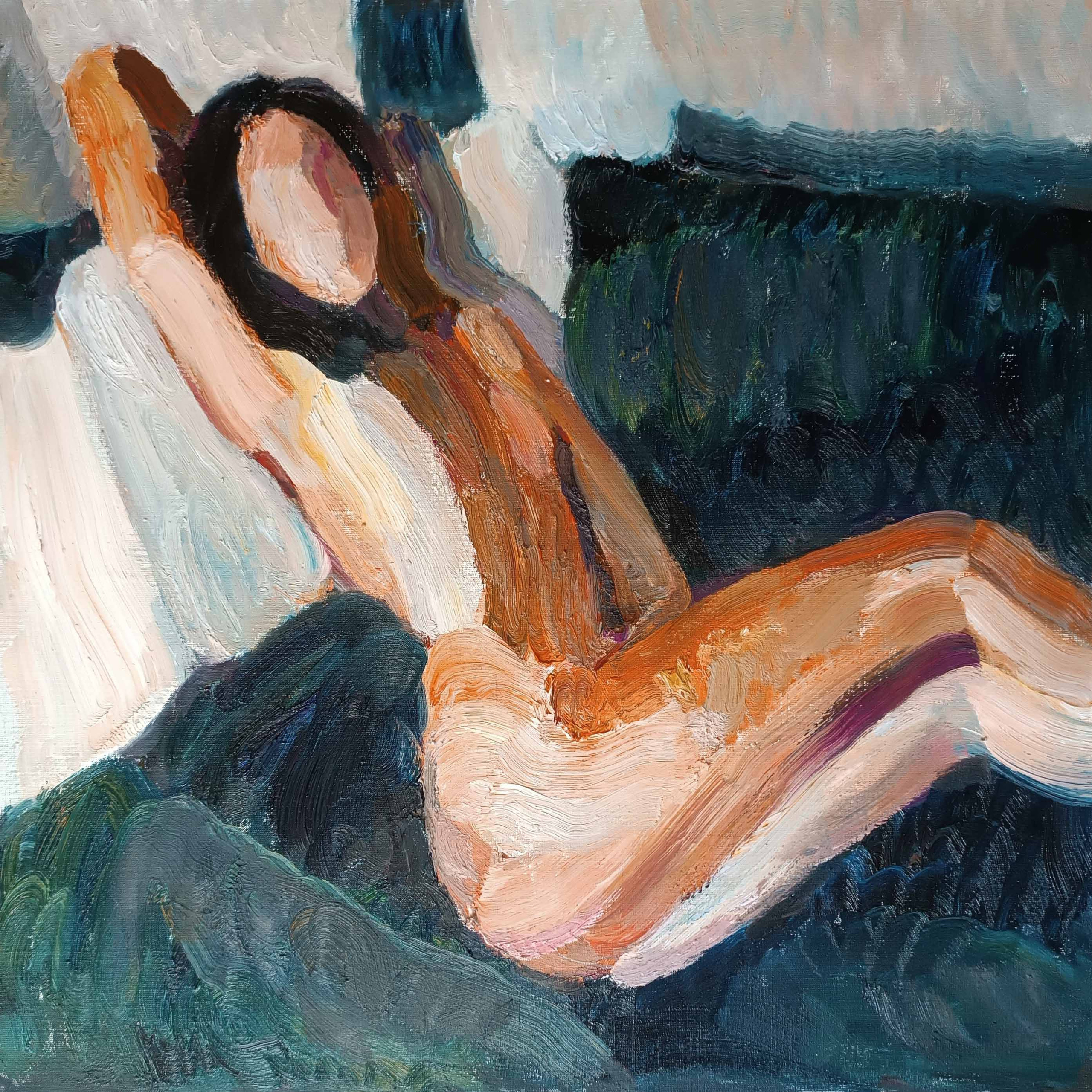 Лежащая ню. Художник Алексей Никольский