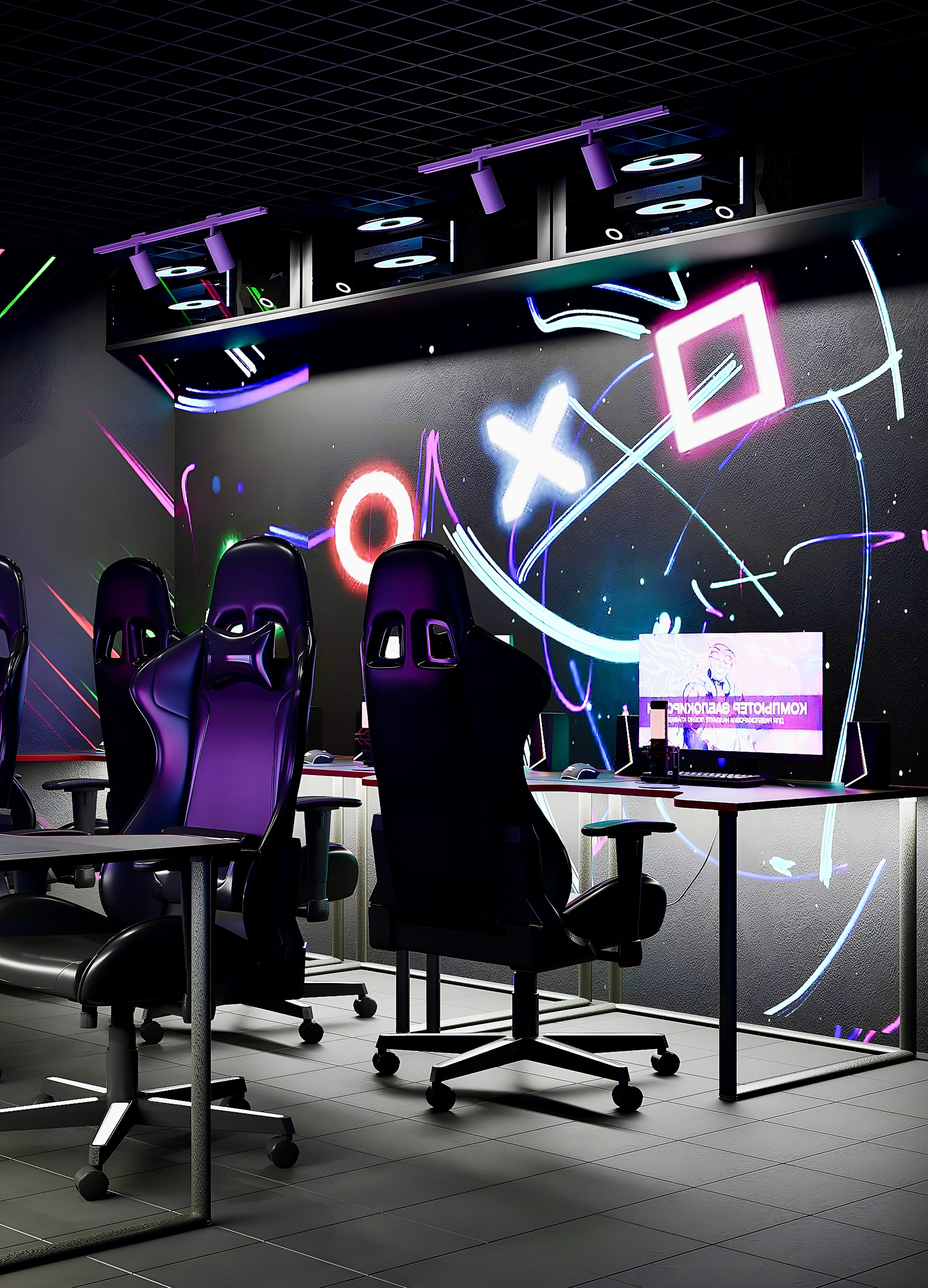 Компьютерный клуб «Soul Game» г. Санкт-Петербург. Батракова Наталья дизайнер интерьеров Санкт-Петербург Москва Архангель