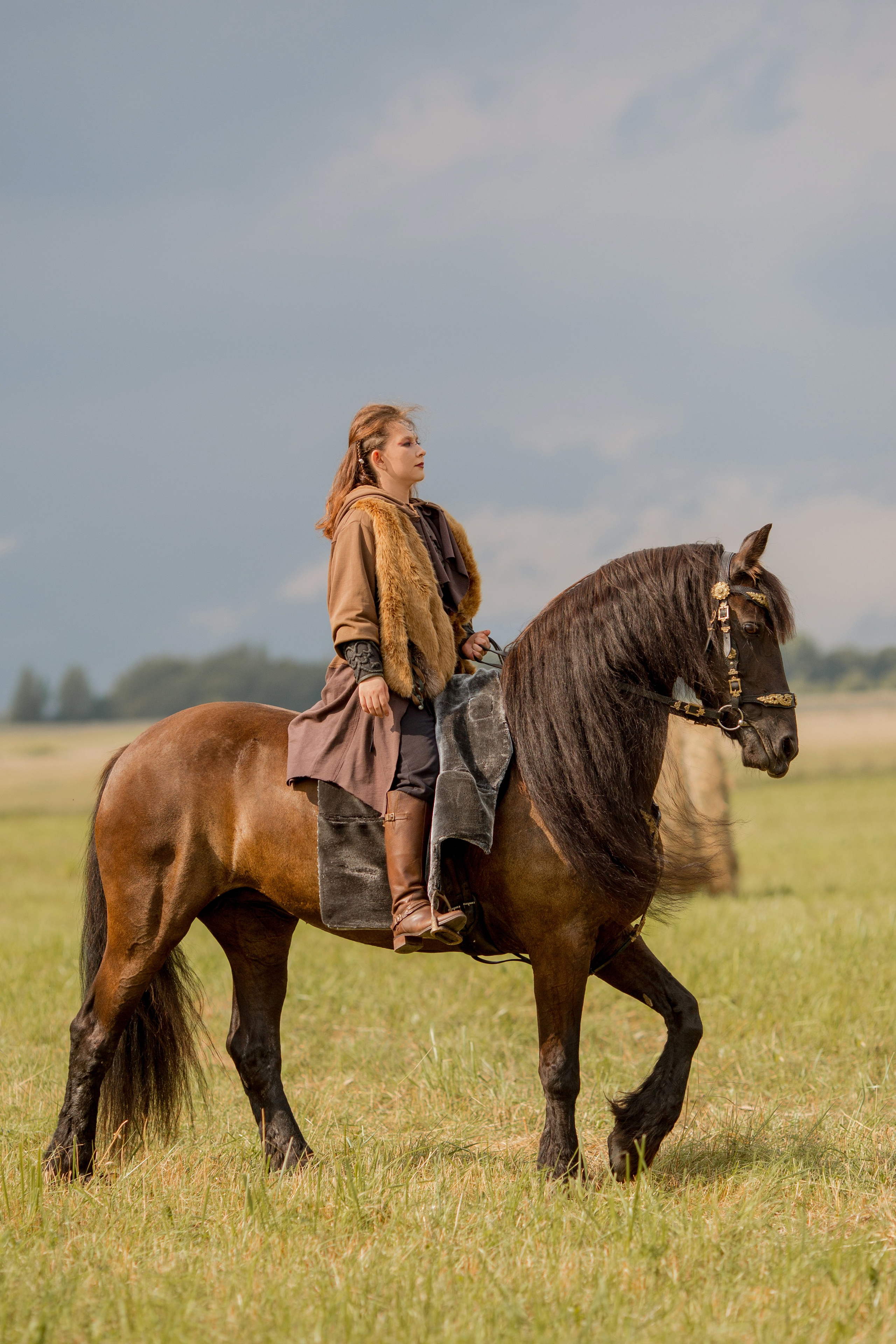 Фотосессия с лошадью в стиле викингов