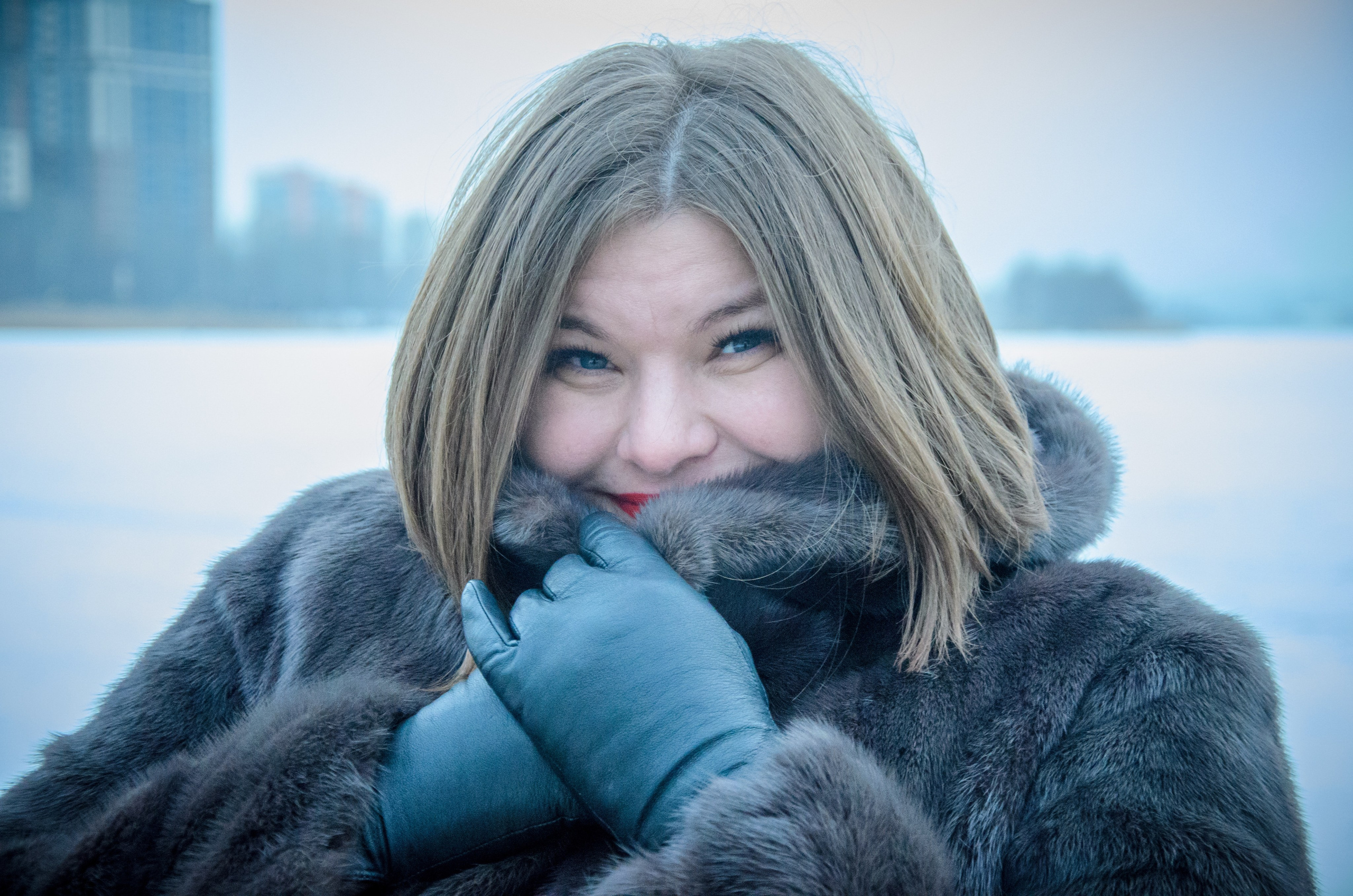 Оксана в зимний вечер. Мультифотограф Виктория Лихоманова