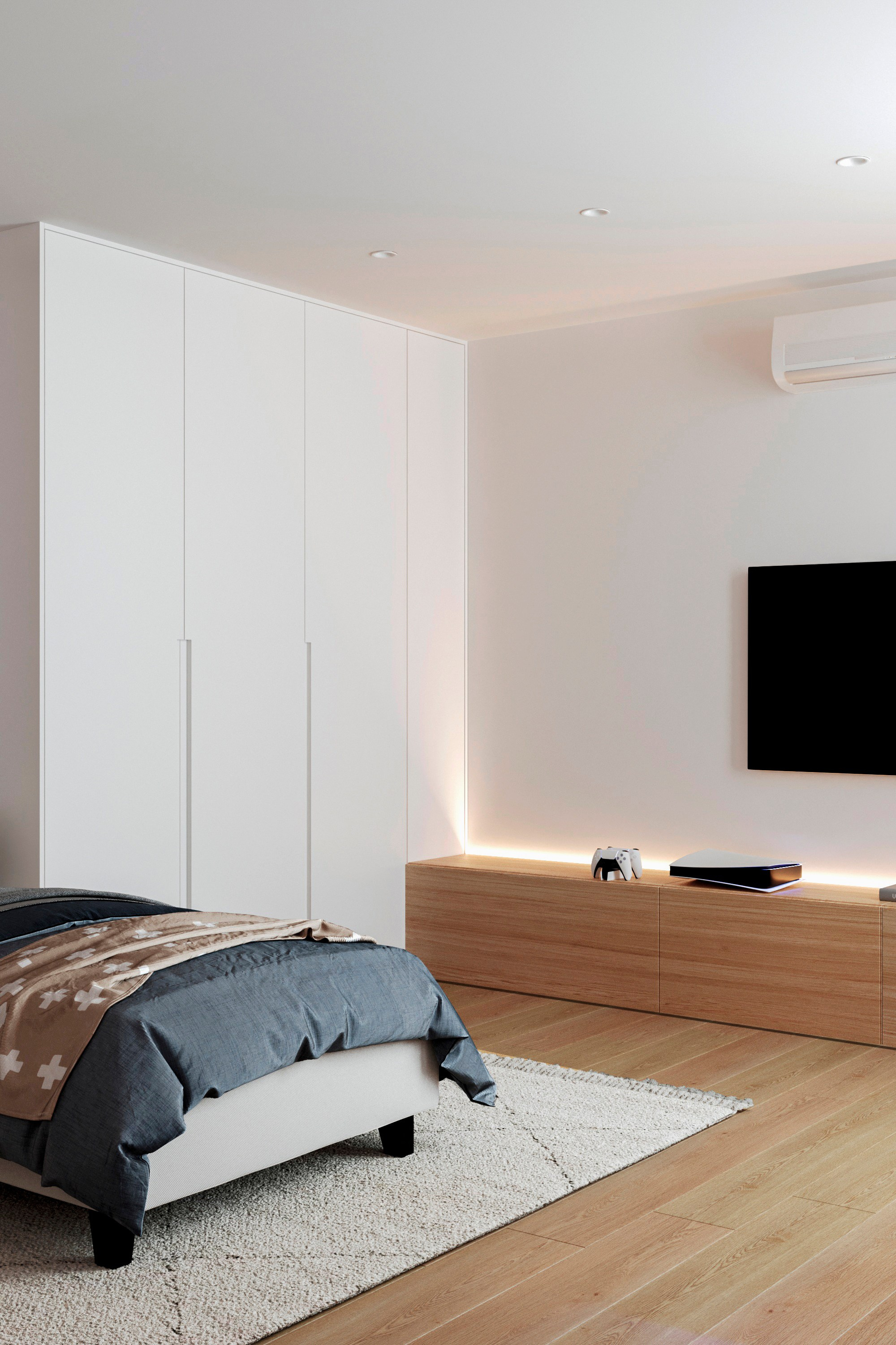 детская в современном стиле, скандинавский стиль, дизайн спальни, дизайн интерьера, минимализм, апартаменты, функциональность, апартаменты под сдачу