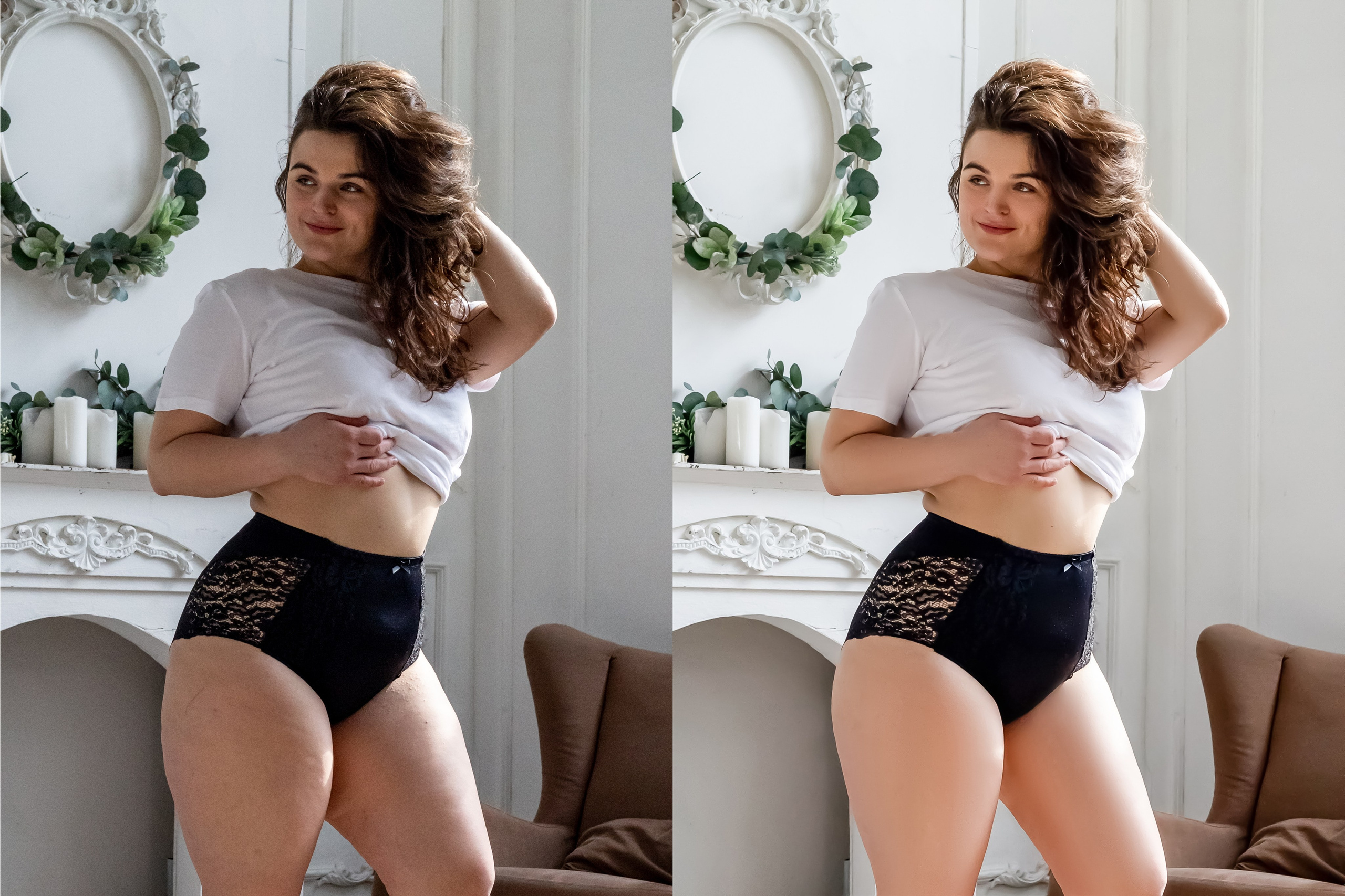 Деликатная обработка портретов для рекламы нижнего белья | Студия SVITHART