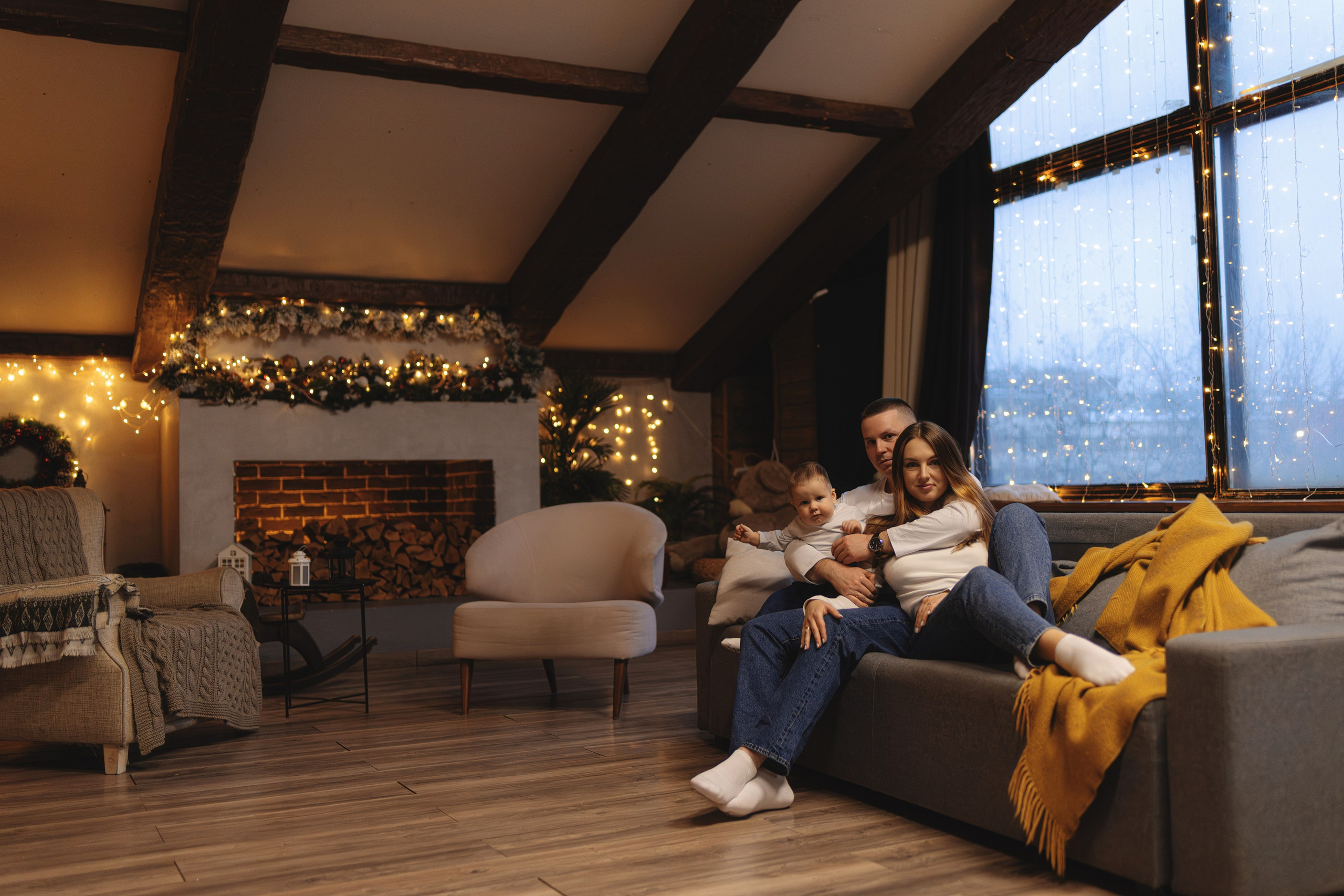 Семейная новогодняя фотосессия в пижамах. Семейный фотограф в Москве 📸