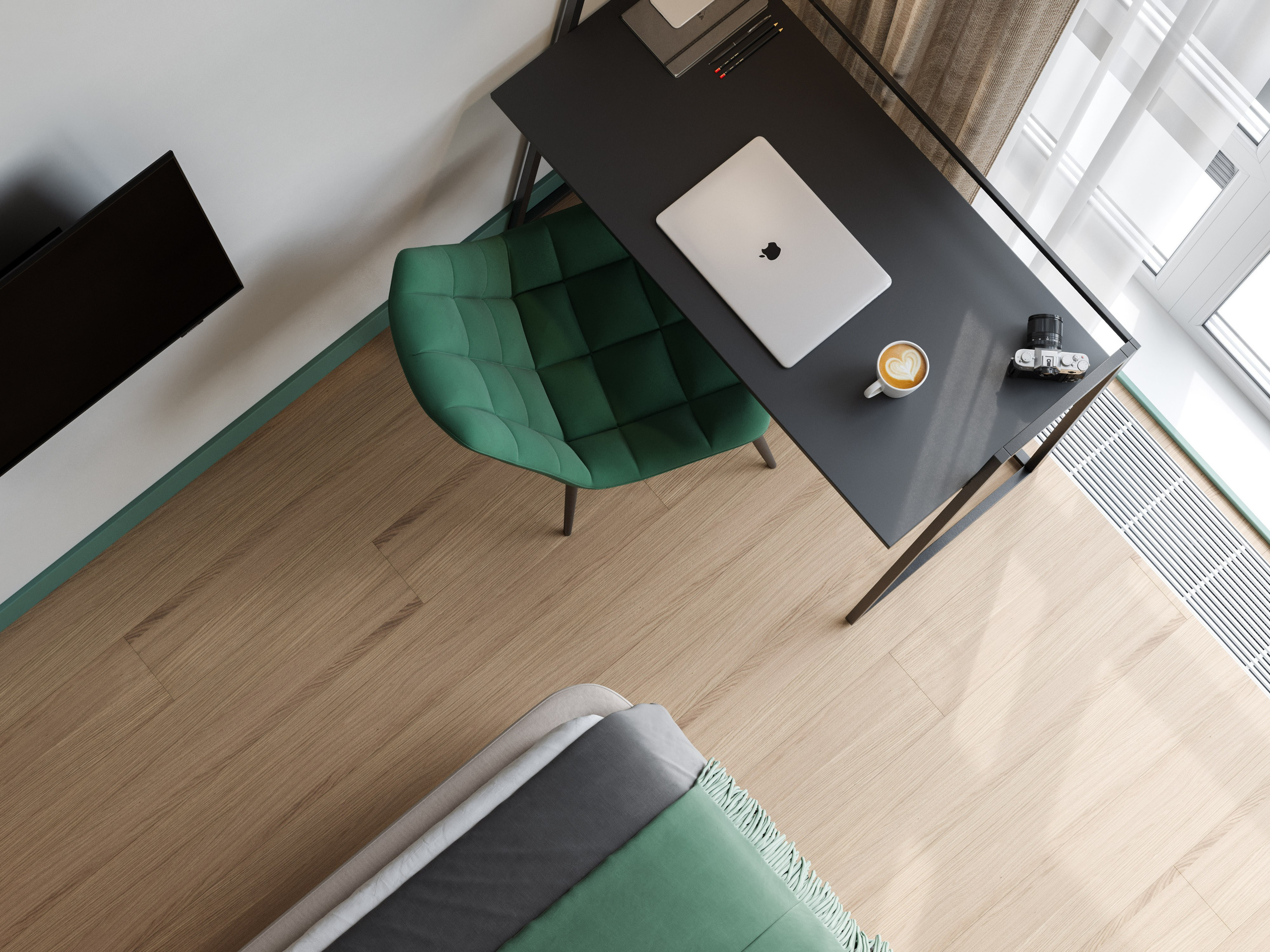 3D Визуализация Светлой Минималистичной Квартиры с Яркими Акцентами | Портфолио. Визуализатор интерьера в Москве | Брагин Кирилл