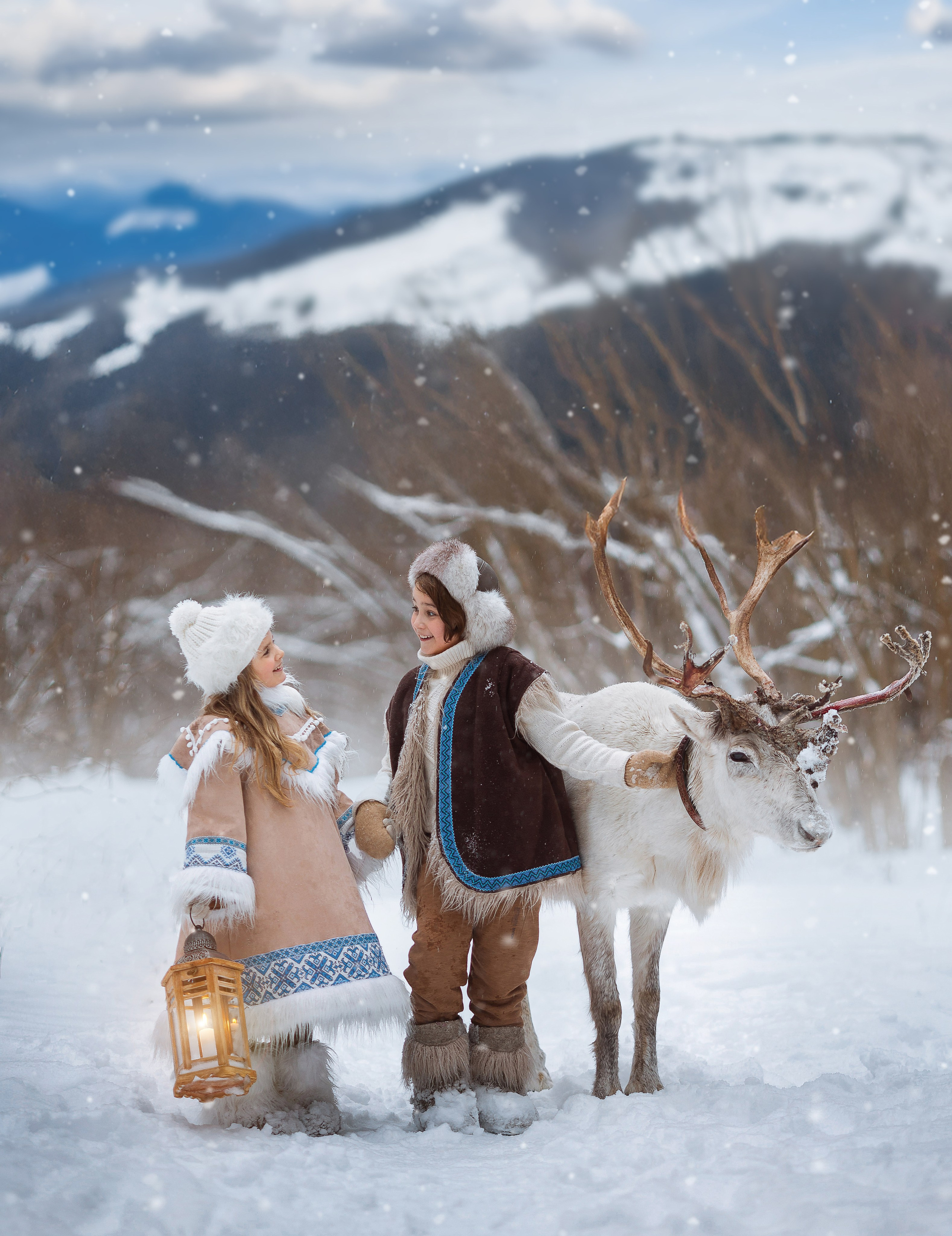 Фотосессия с оленями, Фотосессия с животными